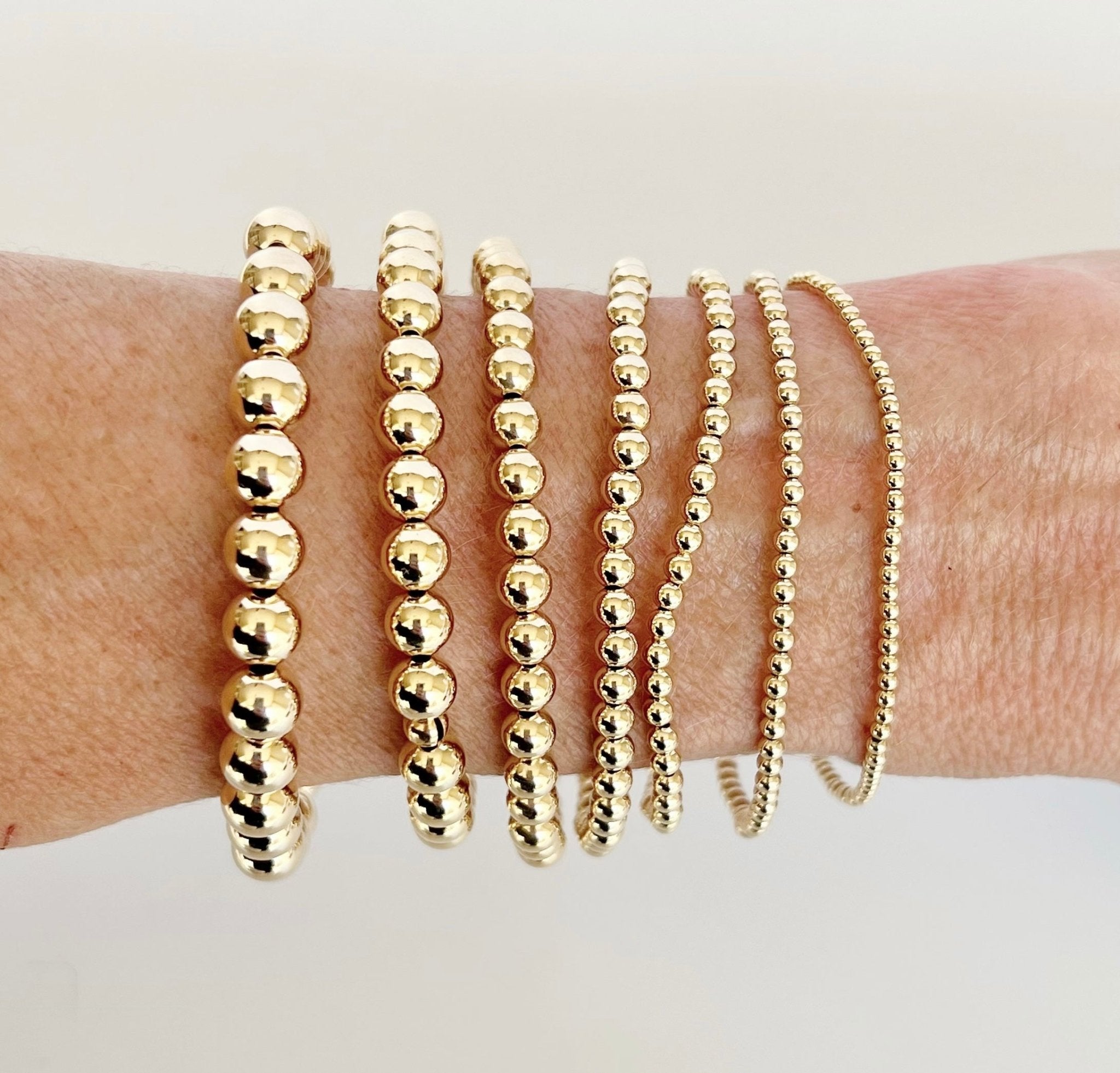 14k Gold Filled Beaded Bracelets - Two & Gathered
