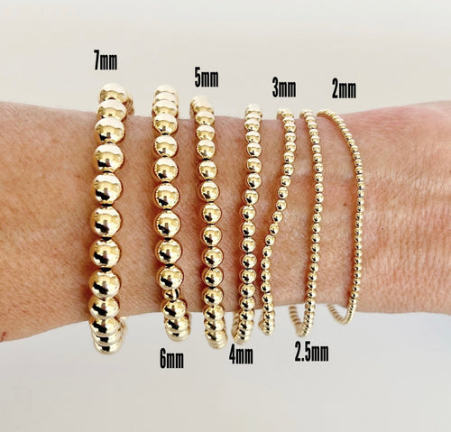 14k Gold Filled Beaded Bracelets - Two & Gathered