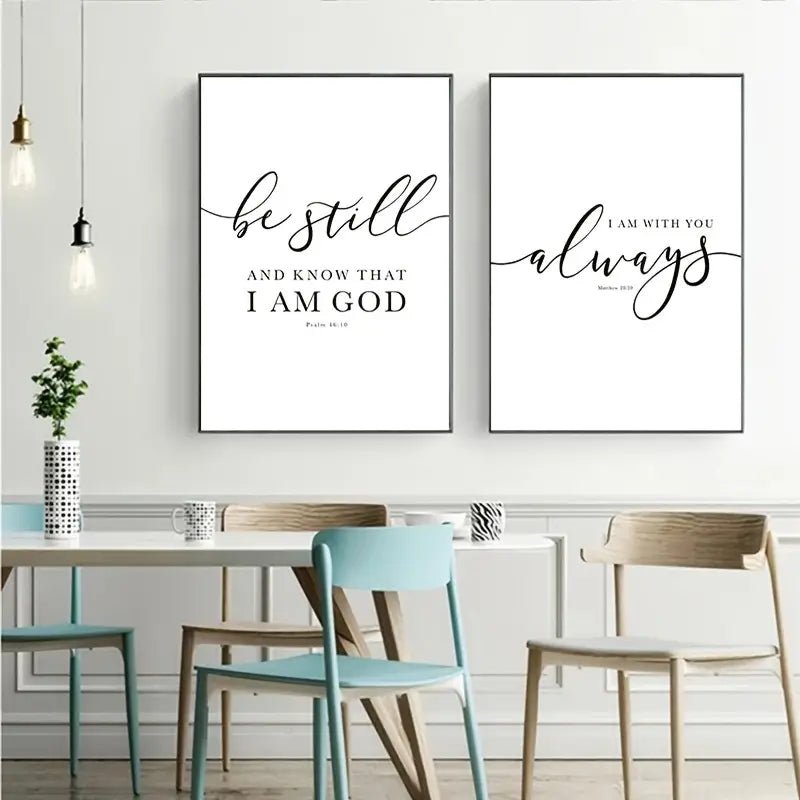 3pcs Set of Frameless Christian Bible Verse Prints - Two & Gathered
