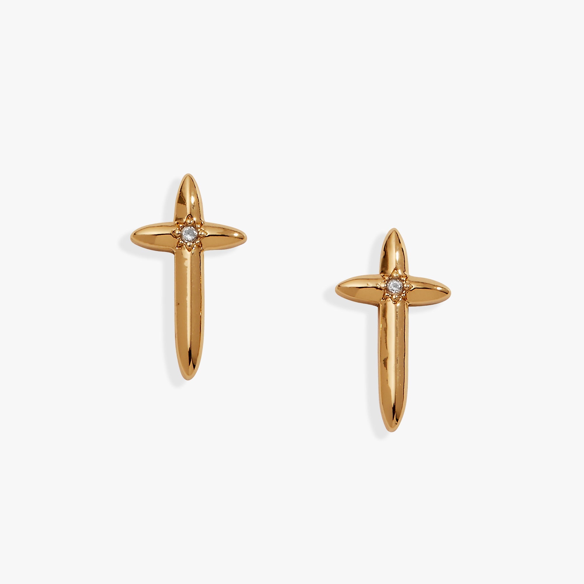 4:13 Cross Stud Earrings - Two & Gathered