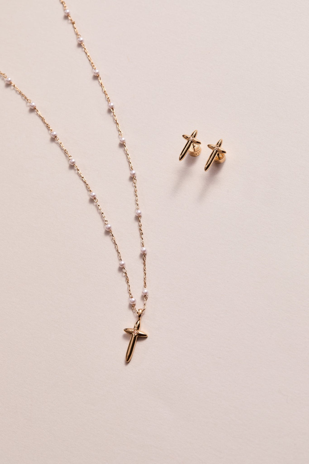 4:13 Cross Stud Earrings - Two & Gathered