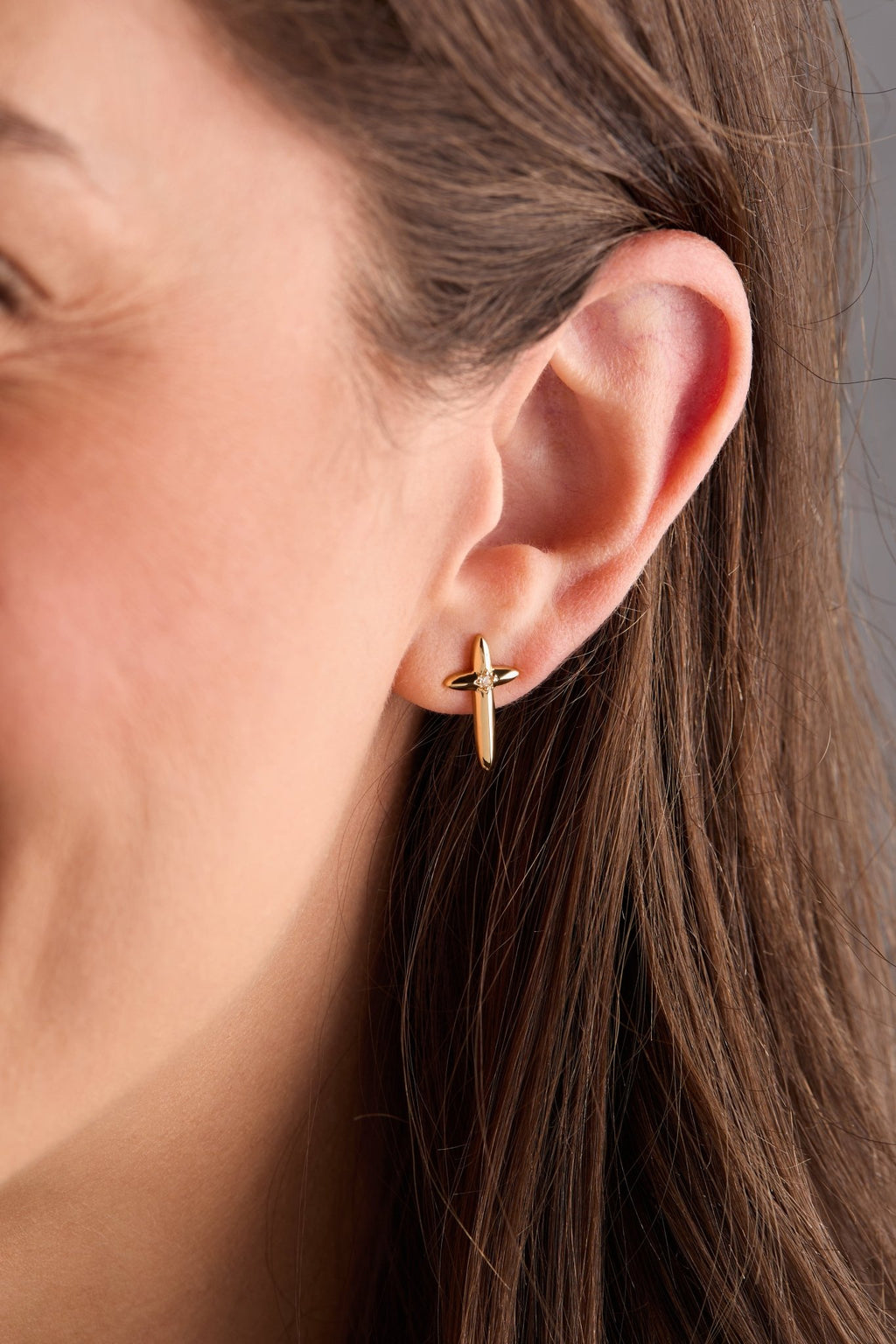 4:13 Cross Stud Earrings - Two & Gathered