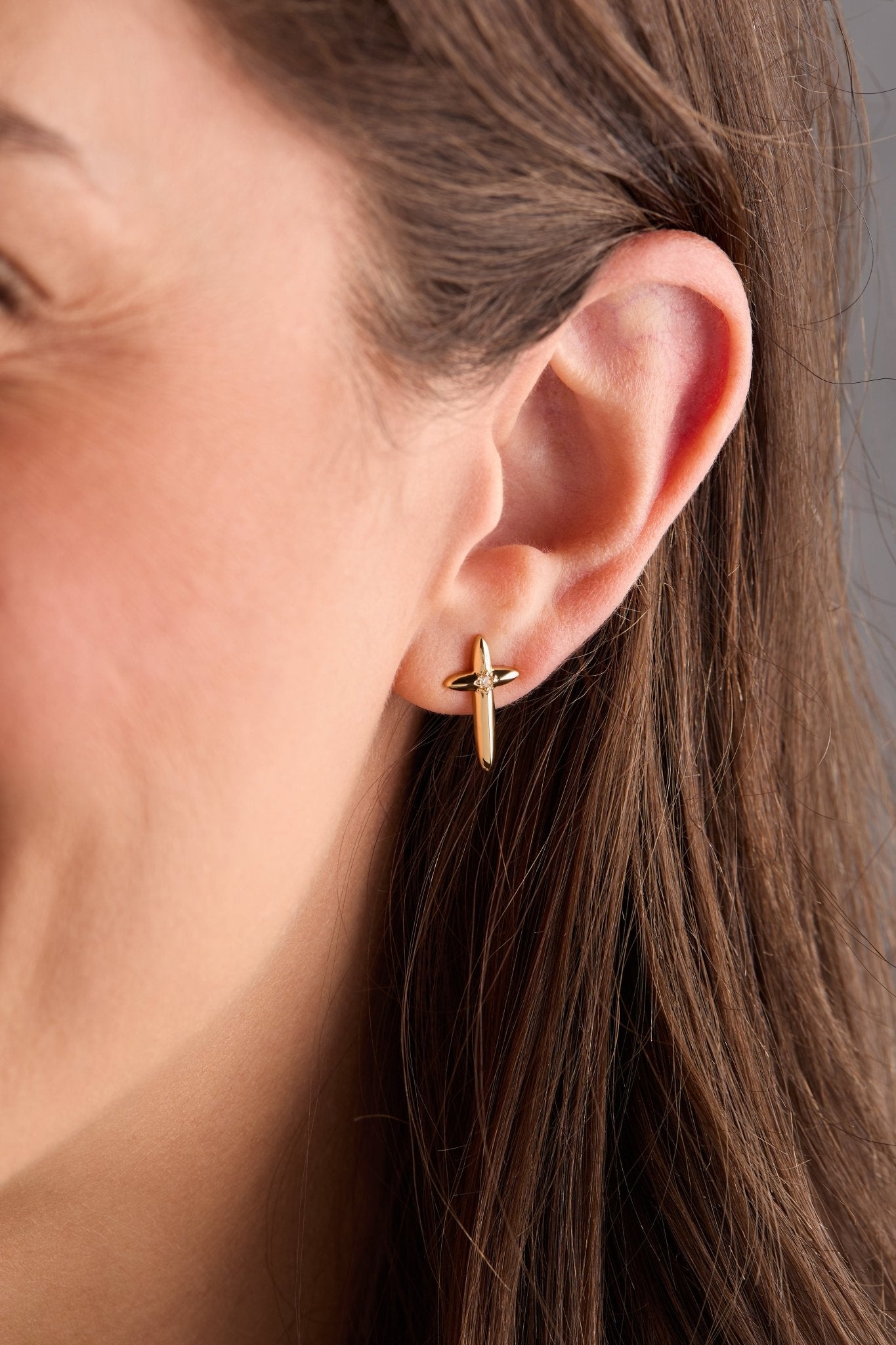 4:13 Cross Stud Earrings - Two & Gathered