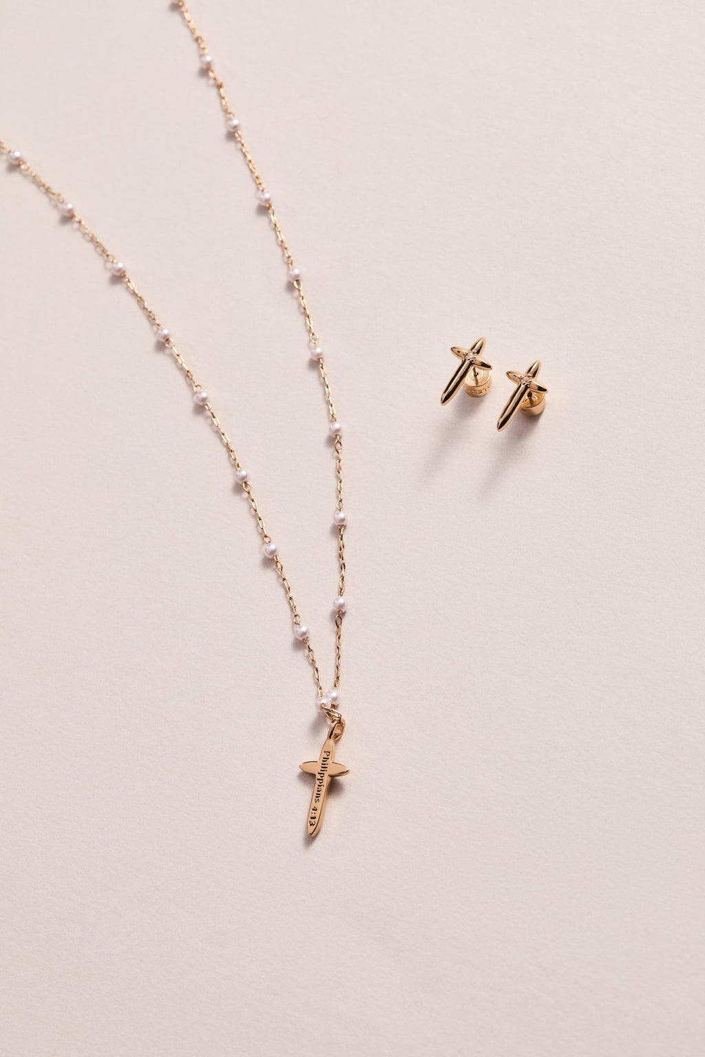 4:13 Cross Stud Earrings - Two & Gathered