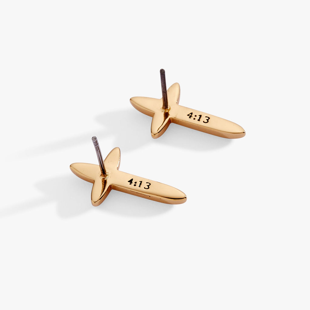 4:13 Cross Stud Earrings - Two & Gathered