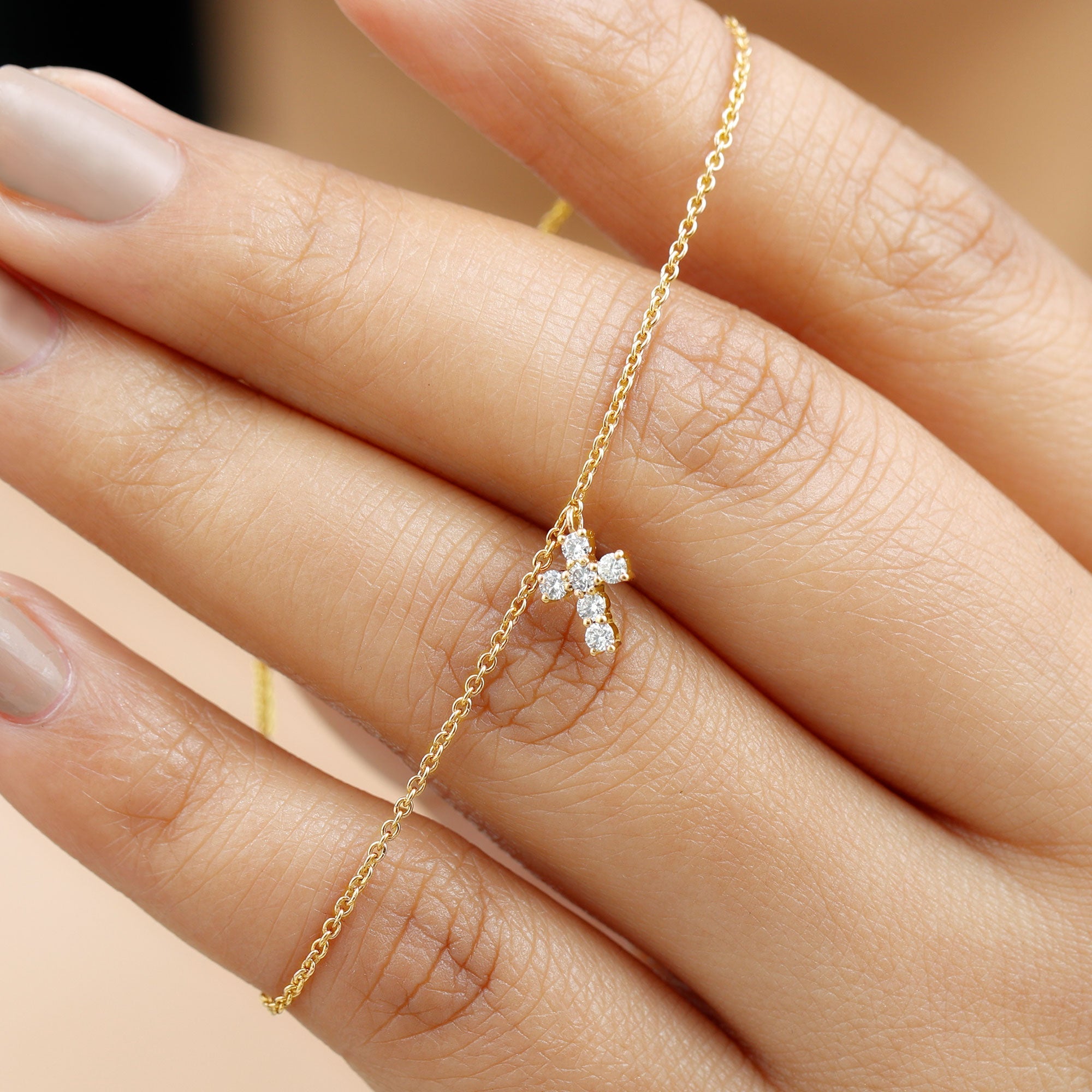 Certified Lab Grown Diamond Cross Bracelet
