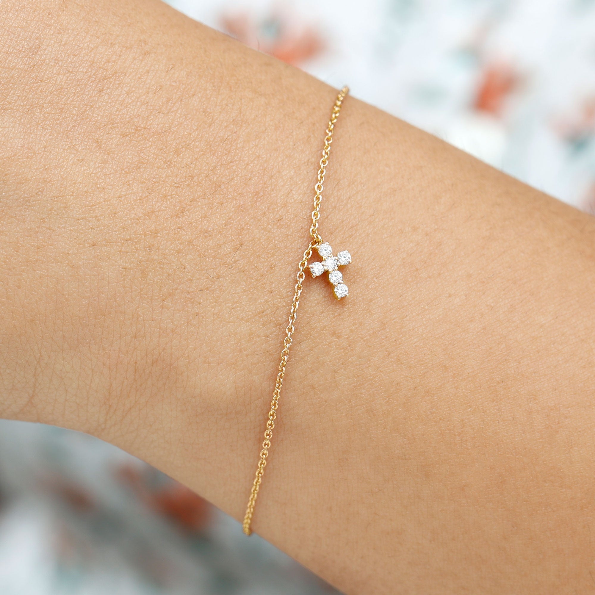 Certified Lab Grown Diamond Cross Bracelet