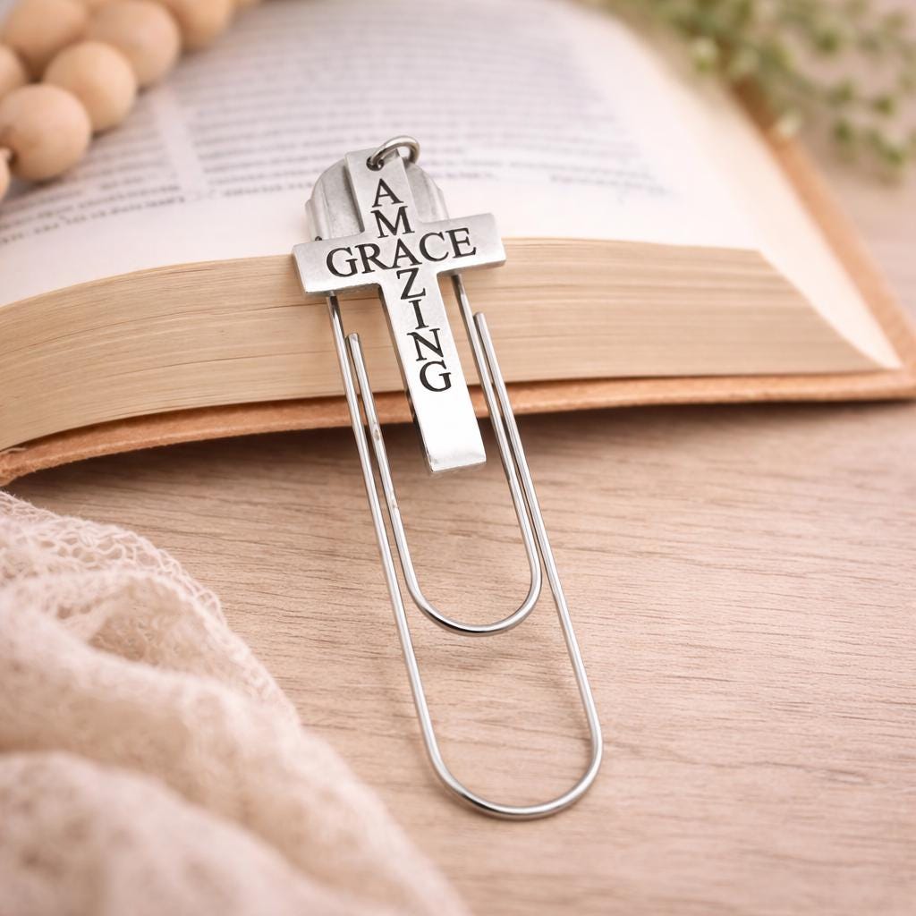 Amazing Grace Cross Paperclip Bookmark - Two & Gathered