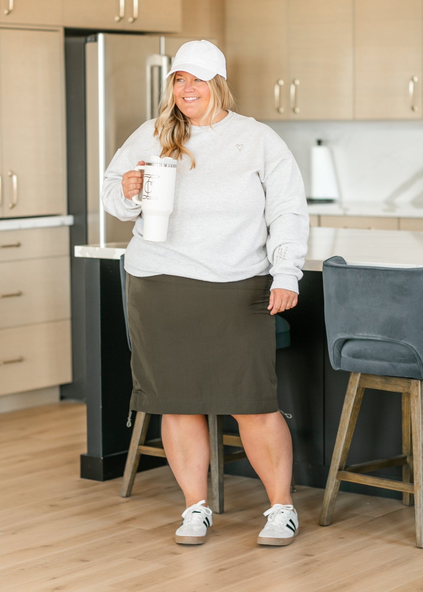 Andie Olive Hiking Midi Skirt - Two & Gathered