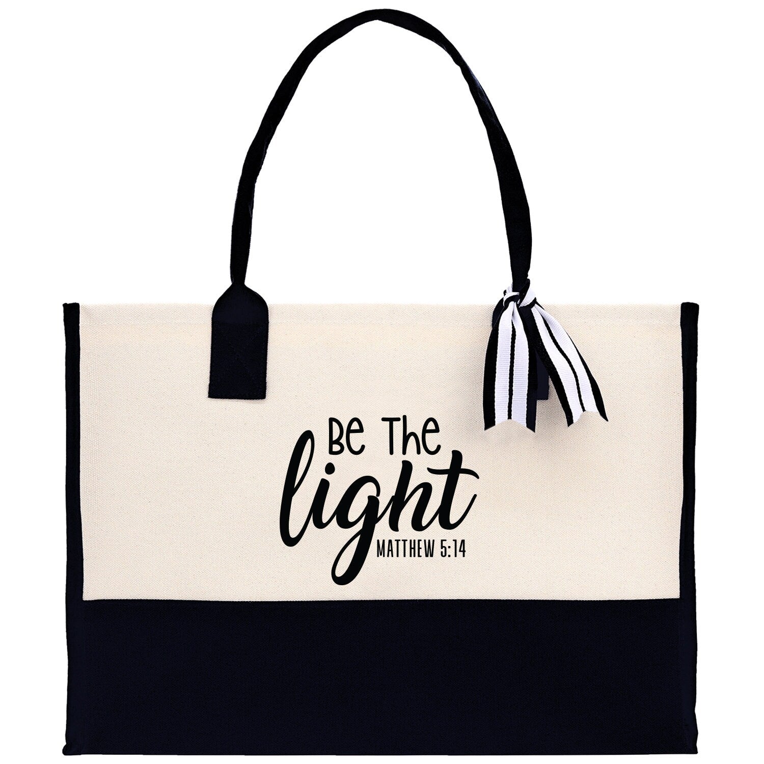 Be The Light Matthew 5:14 Religious Tote Bag for Women Bible Verse Canvas Tote Bag Religious Gifts Bible Verse Gift Church Tote Bag - Two & Gathered