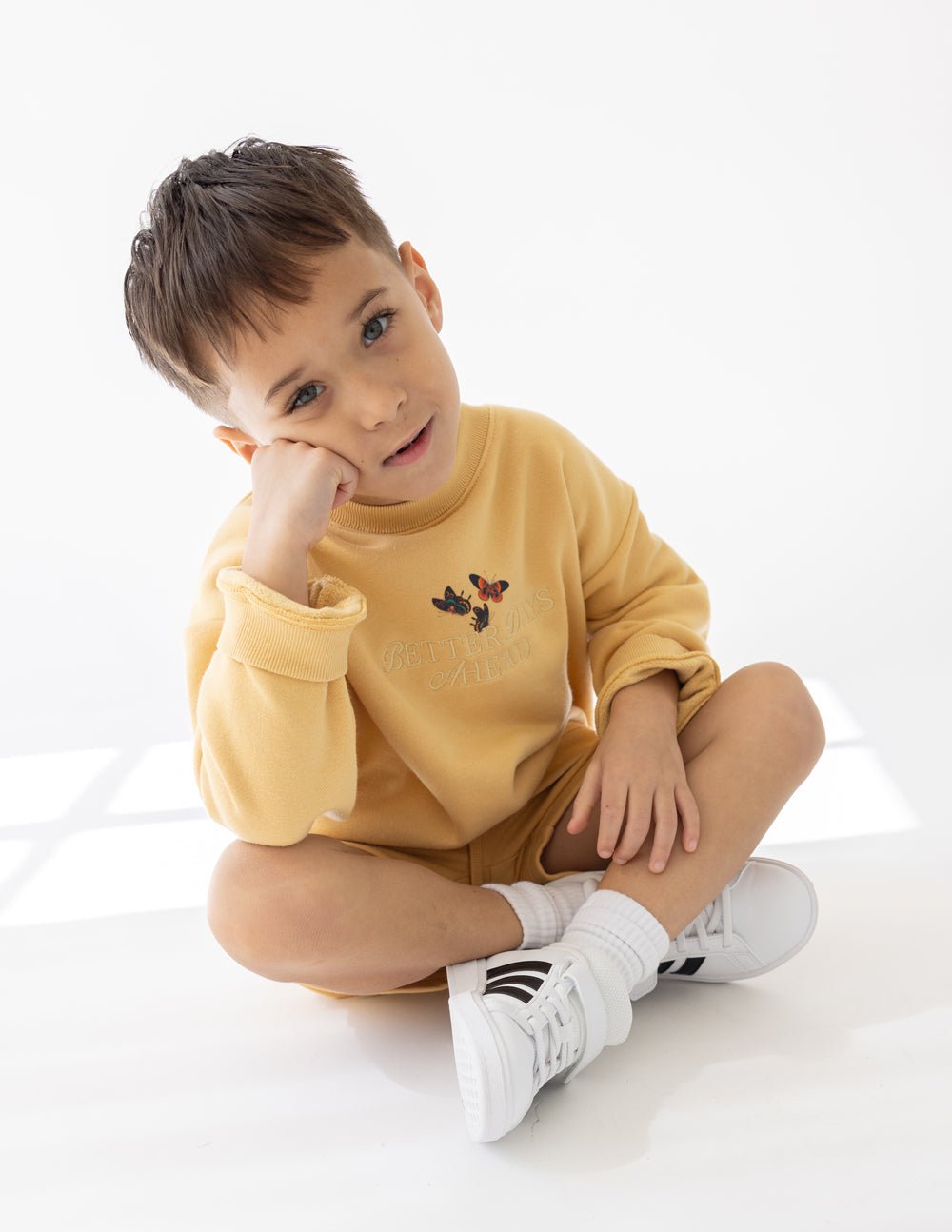 Better Days Butterfly Kids Crewneck - Two & Gathered