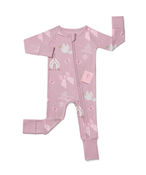 Bible is Our Compass Bamboo Footed Onesie Pajama - Two & Gathered