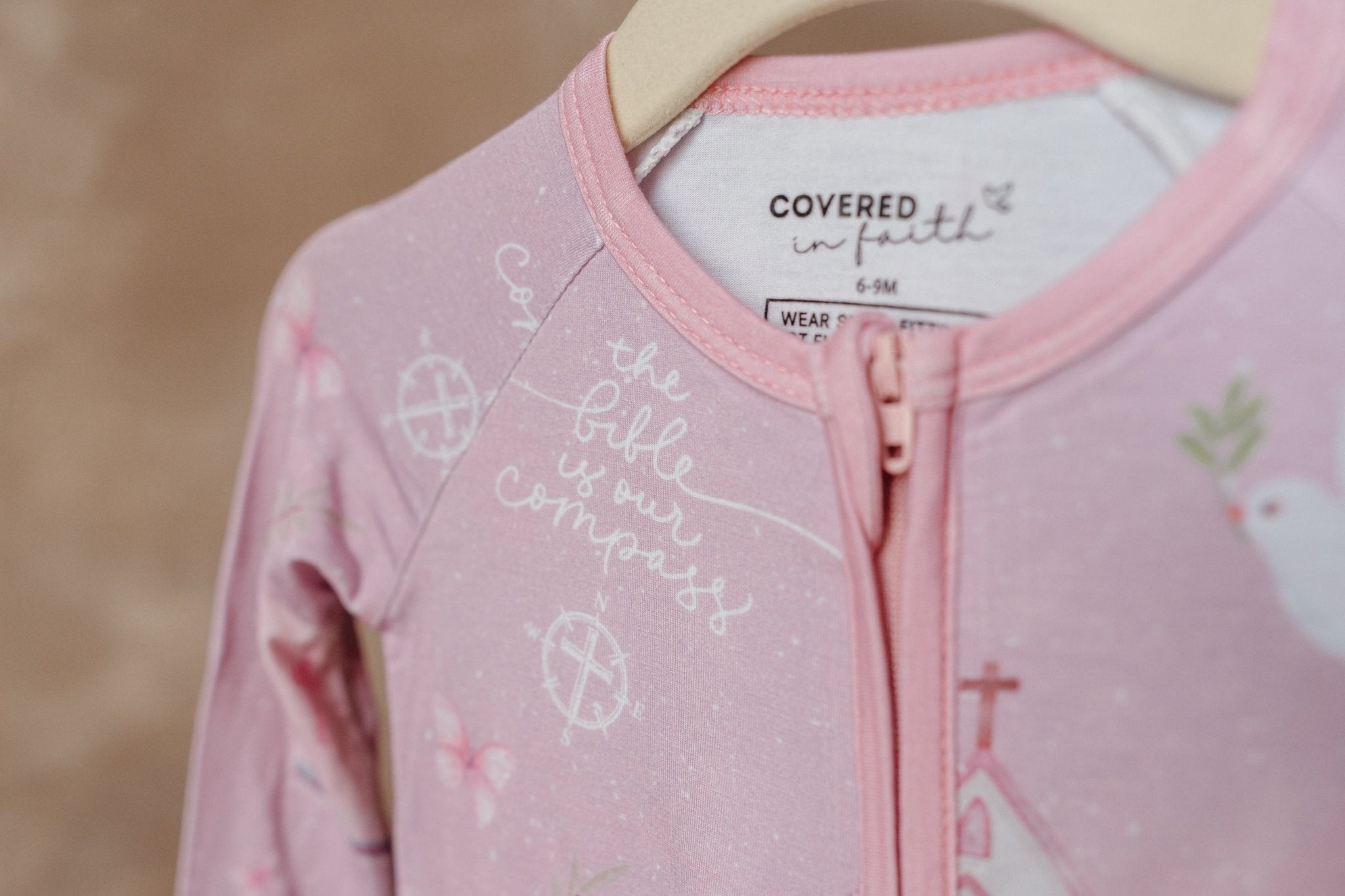 Bible is Our Compass Bamboo Footed Onesie Pajama - Two & Gathered