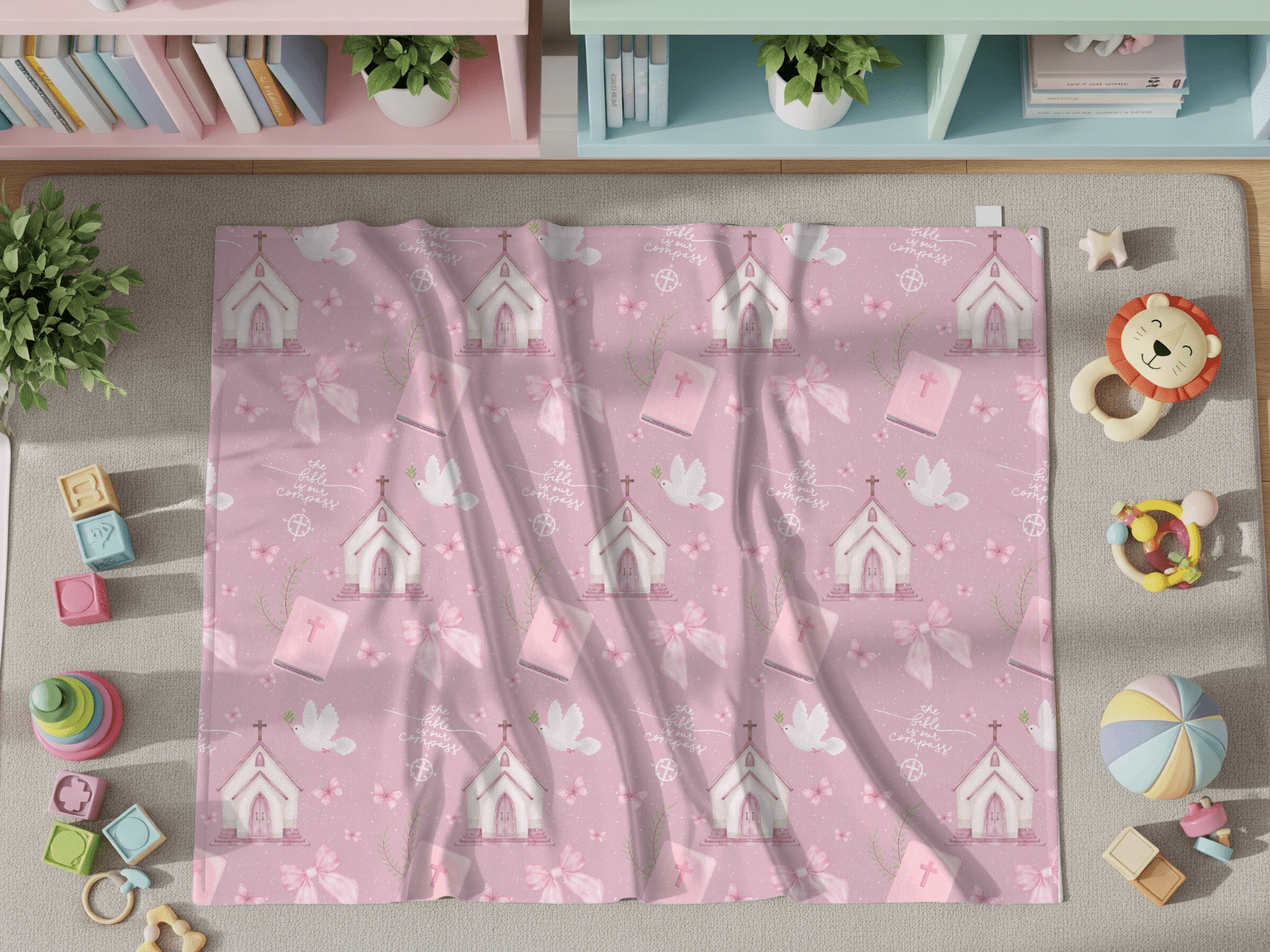 Bible Is Our Compass Swaddle Blanket - Two & Gathered