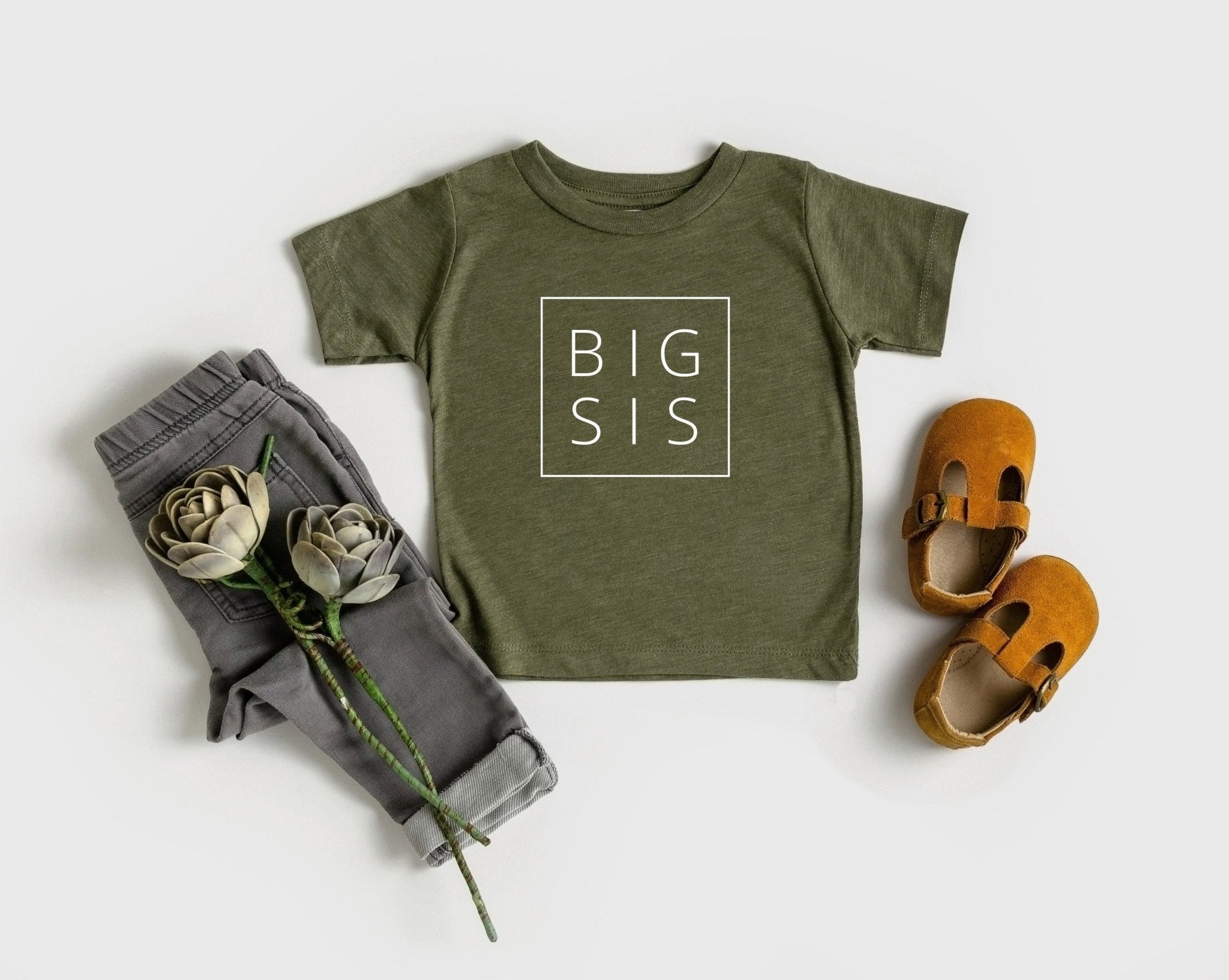 Big Sis Baby And Toddler Big Sister Pregnancy Announcement T Shirt (Square) - Two & Gathered