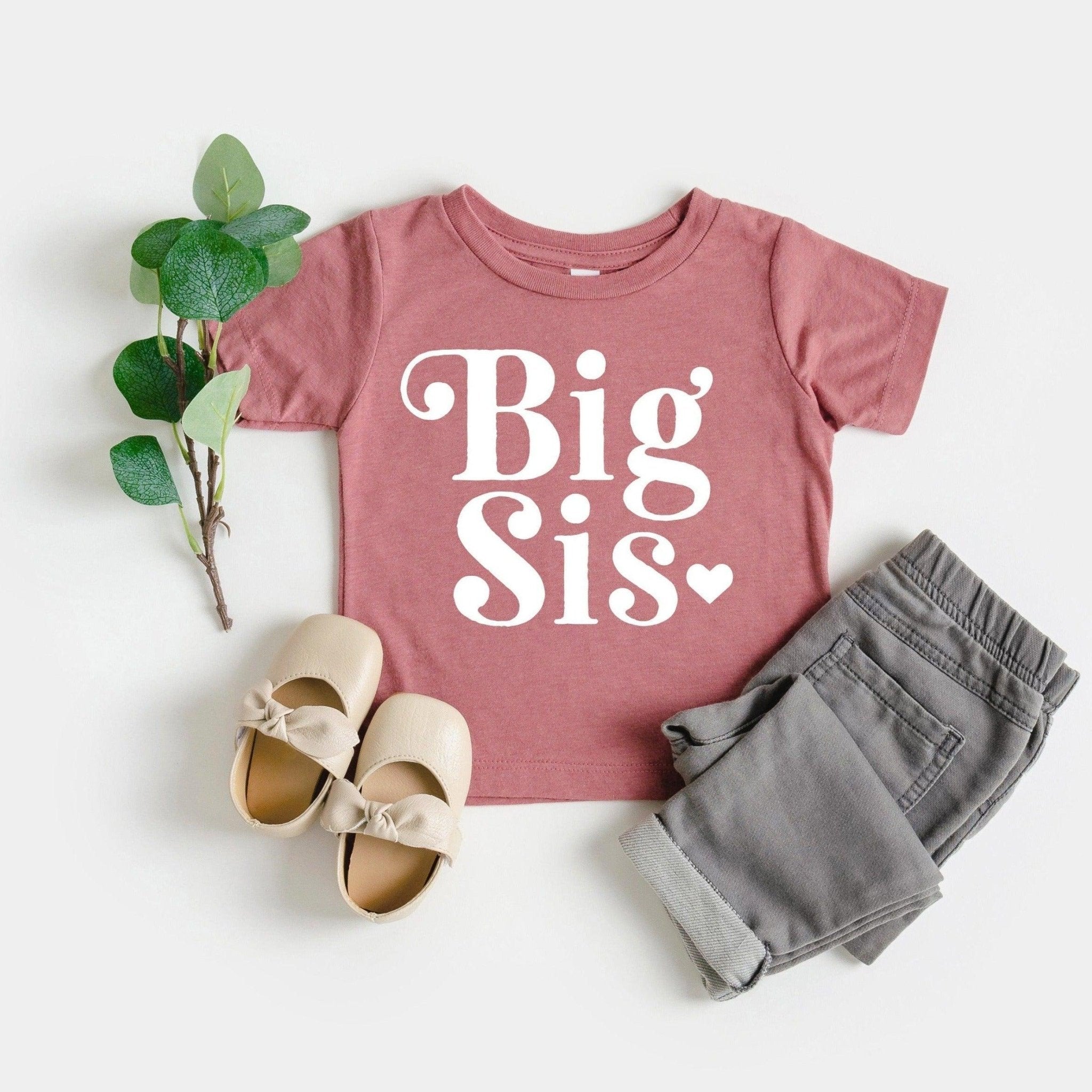 Big sis Baby And Toddler Sister T-Shirt (Retro) - Two & Gathered