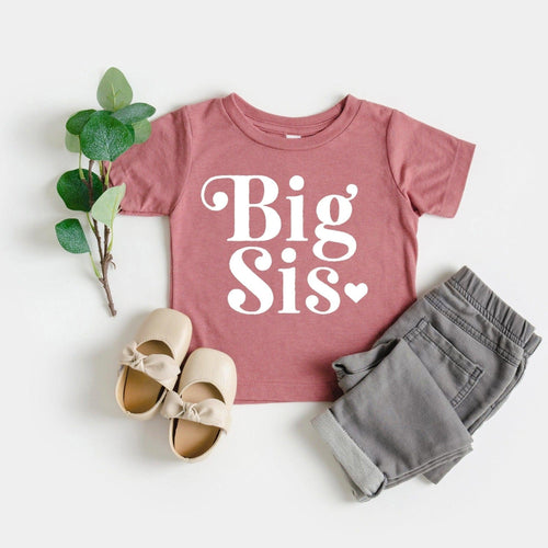 Big sis Baby And Toddler Sister T-Shirt (Retro) - Two & Gathered