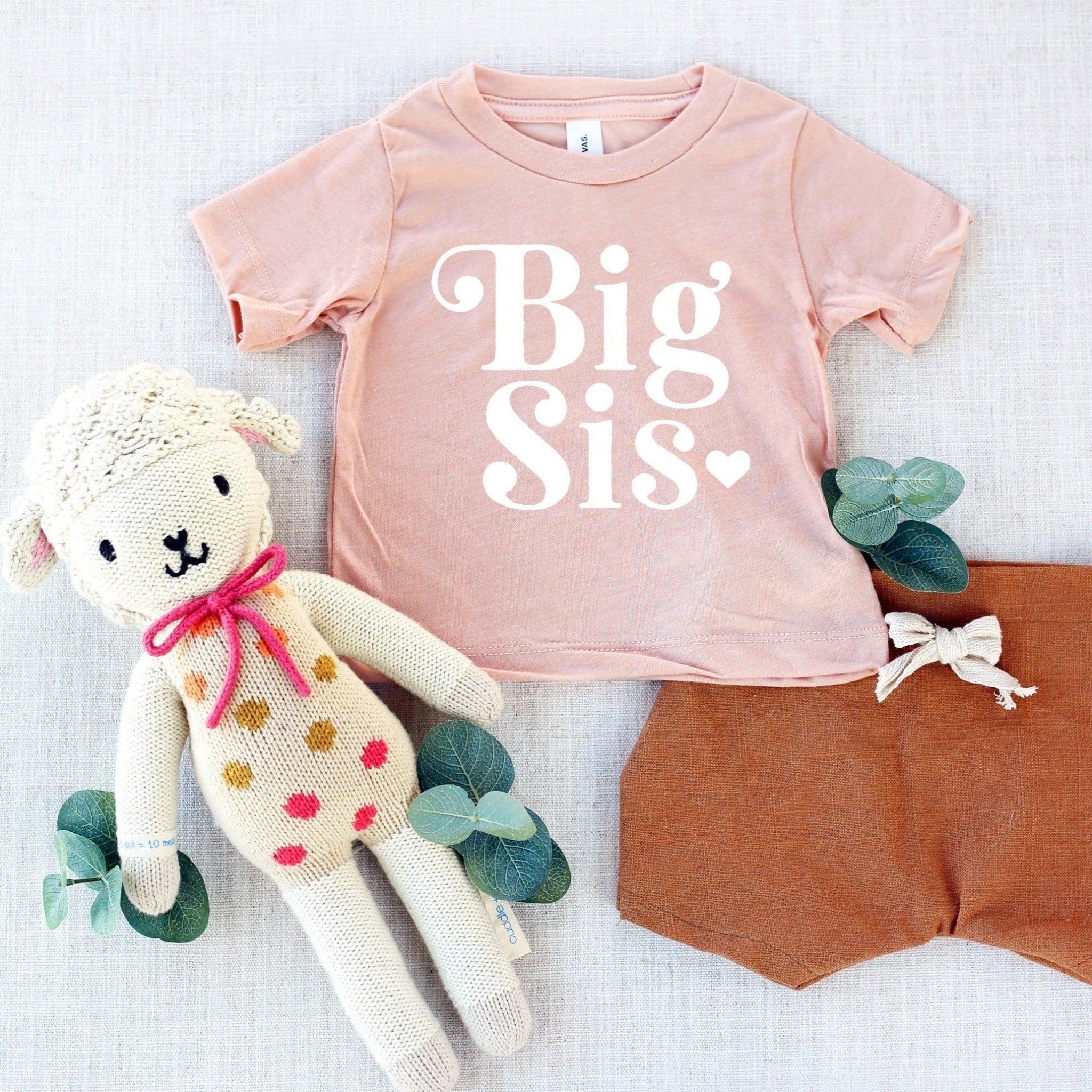 Big sis Baby And Toddler Sister T-Shirt (Retro) - Two & Gathered