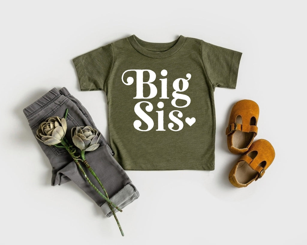 Big sis Baby And Toddler Sister T-Shirt (Retro) - Two & Gathered