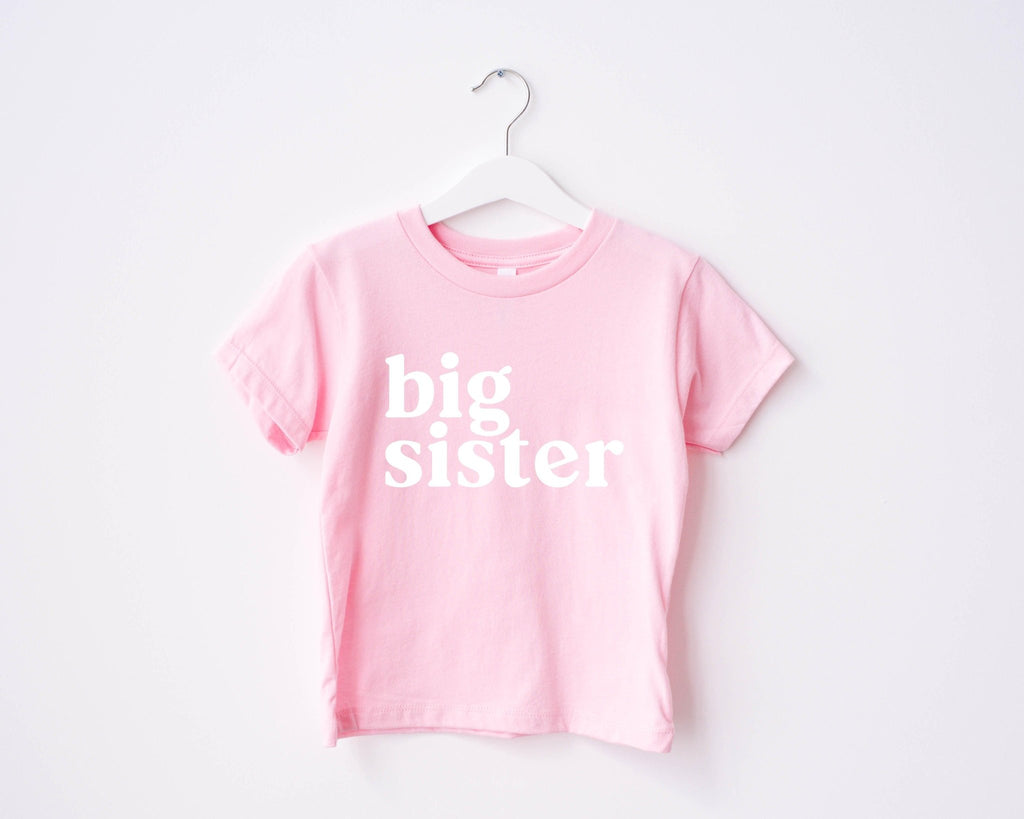 Big Sister Baby And Toddler Big Sis Pregnancy Announcement T Shirt (Serif) - Two & Gathered