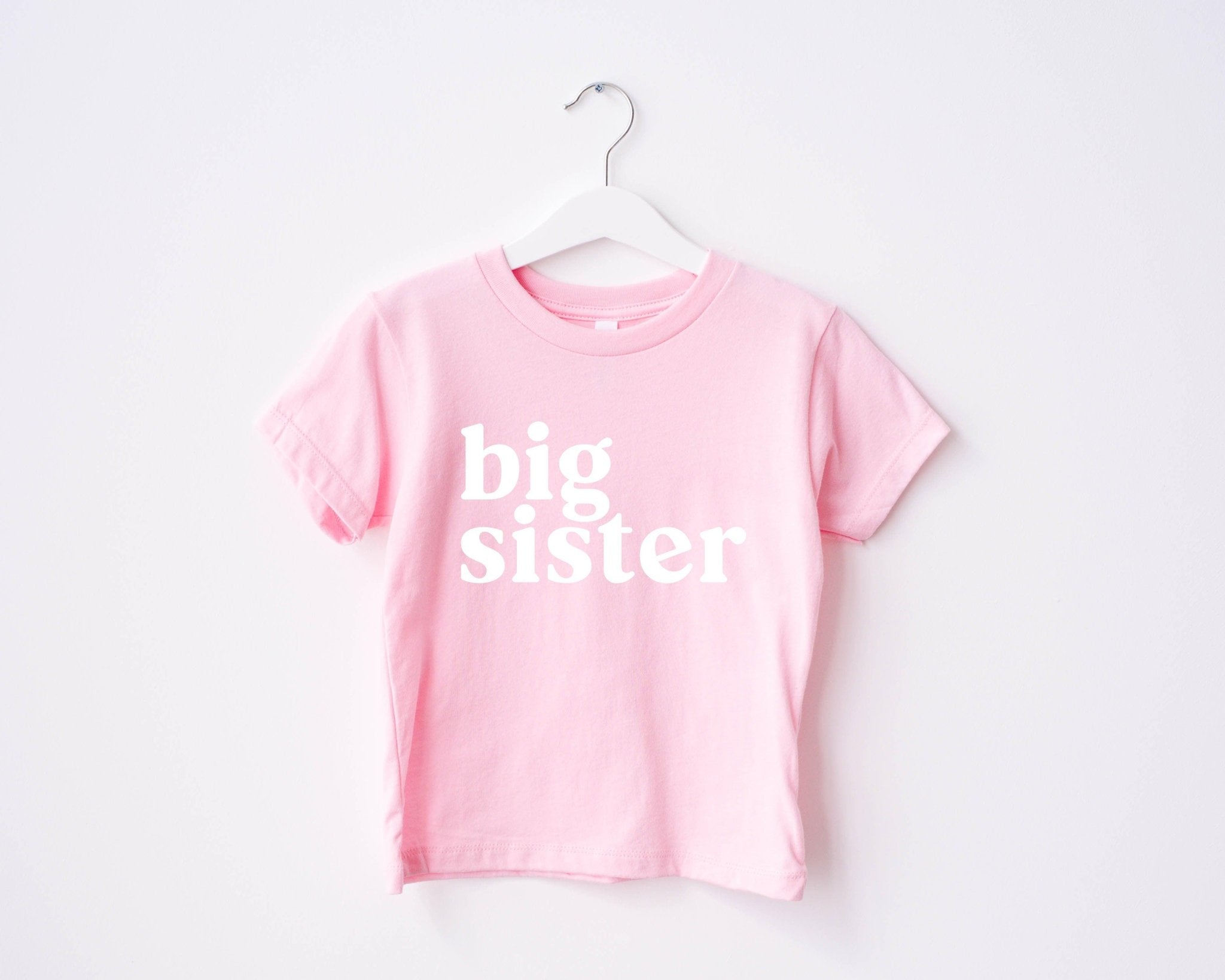 Big Sister Baby And Toddler Big Sis Pregnancy Announcement T Shirt (Serif) - Two & Gathered