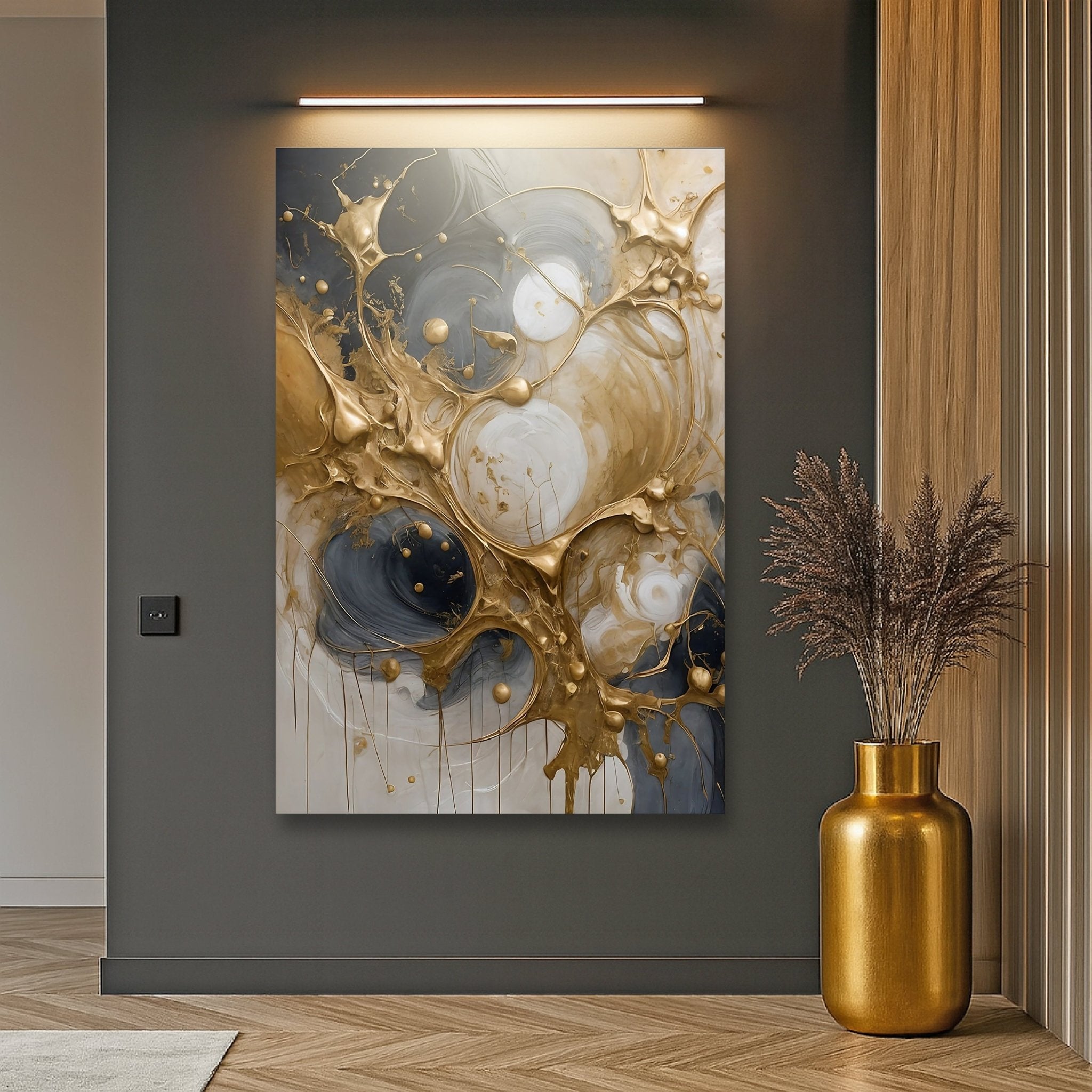 Black and Gold Splash Wall Art - Two & Gathered