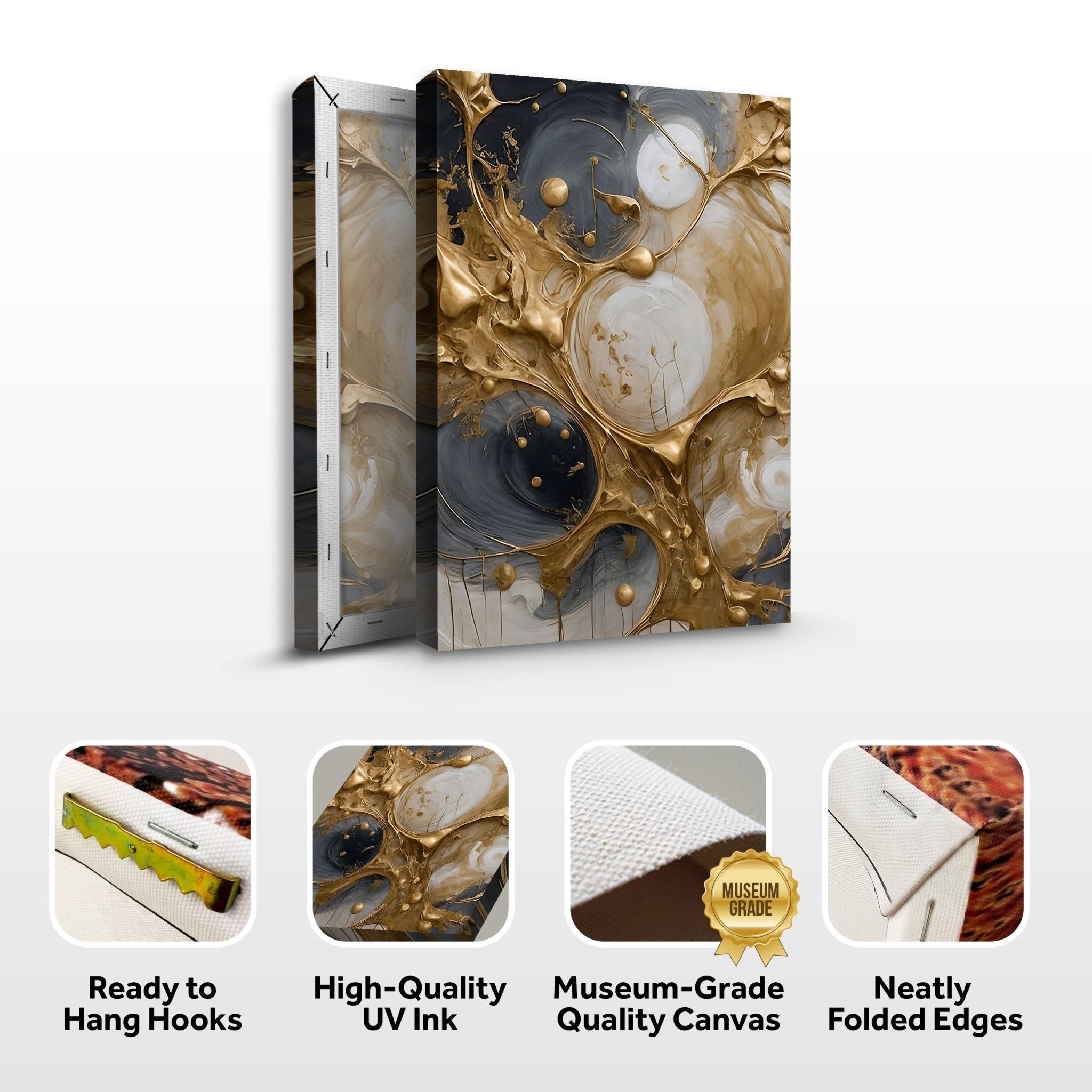 Black and Gold Splash Wall Art - Two & Gathered