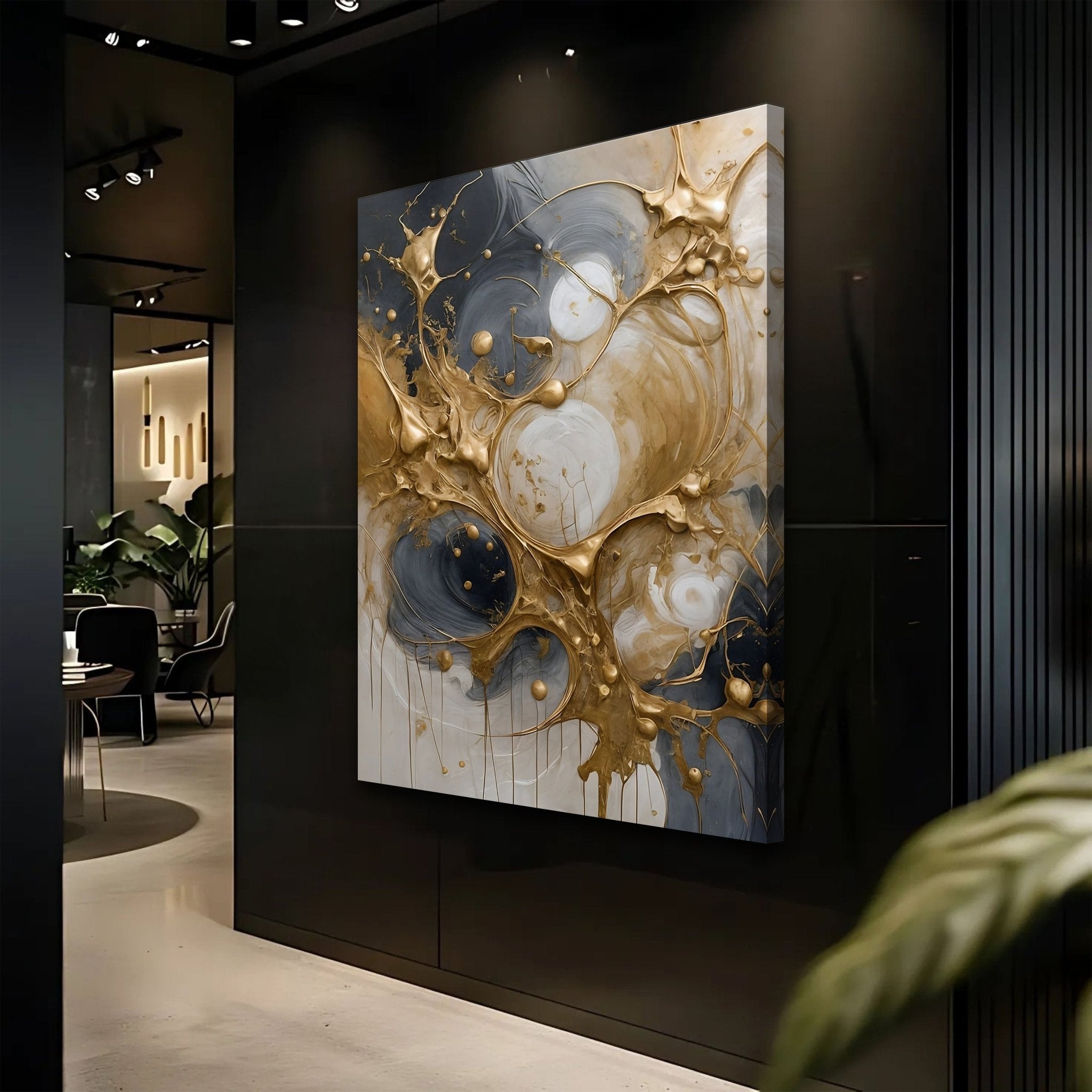 Black and Gold Splash Wall Art - Two & Gathered