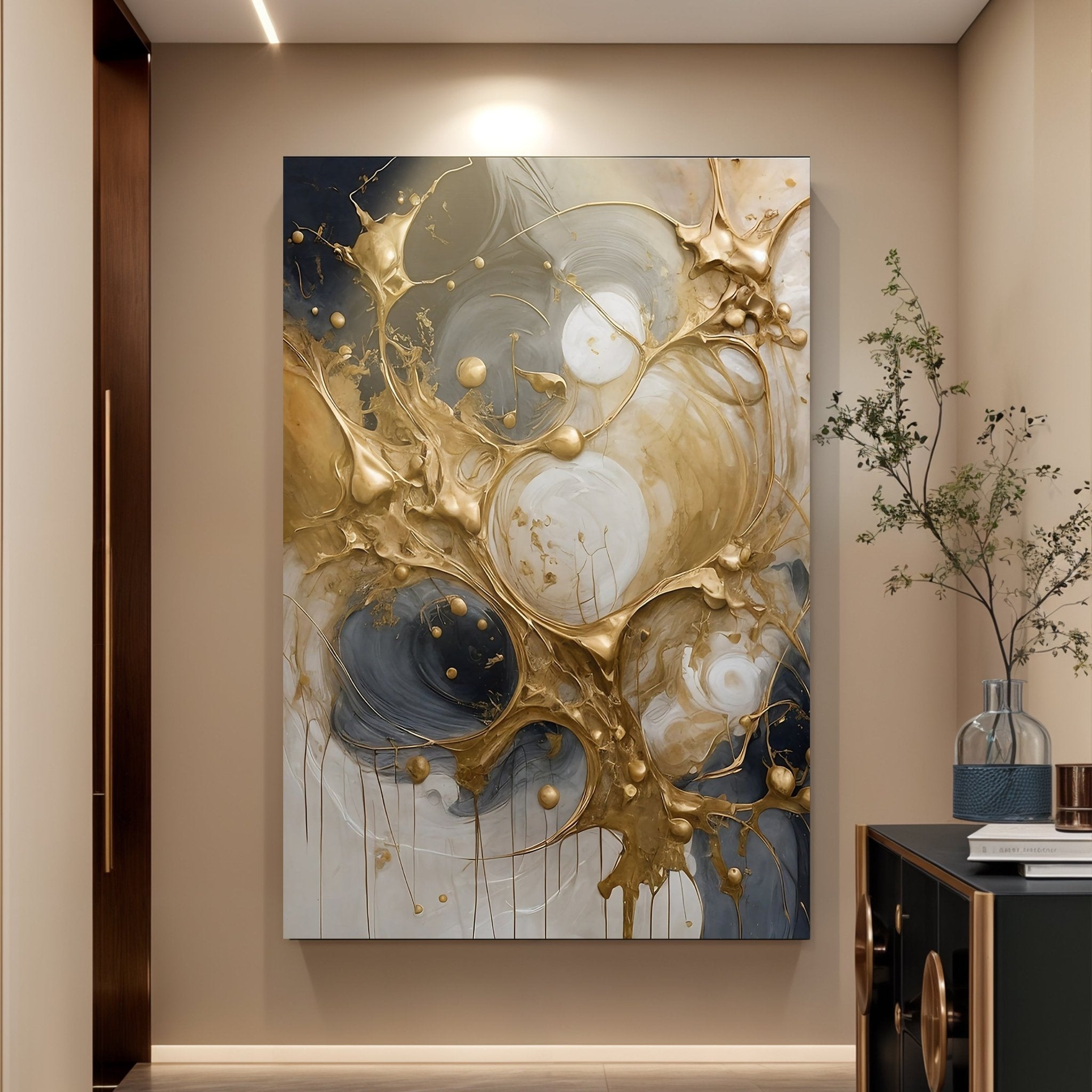 Black and Gold Splash Wall Art - Two & Gathered