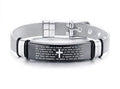 Black Titanium Steel Bracelet with Christian Verses - Two & Gathered