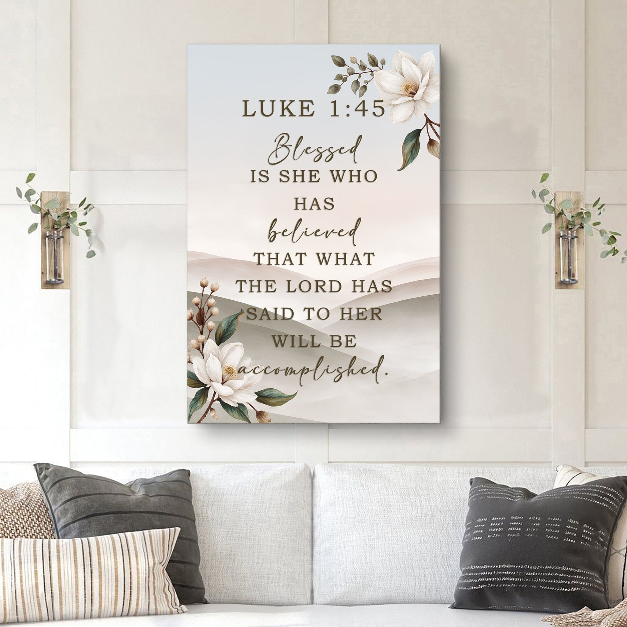 Blessed Is She Who Has Believed - Luke 1:45 Faith Wall Art - Two & Gathered