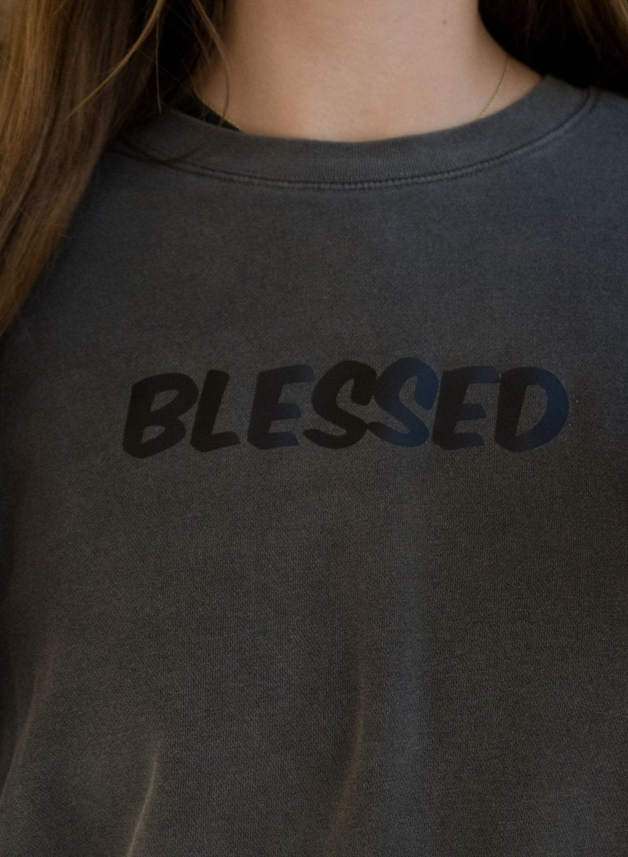 Blessed Unisex Pigment - Dyed Crewneck Sweatshirt - Two & Gathered