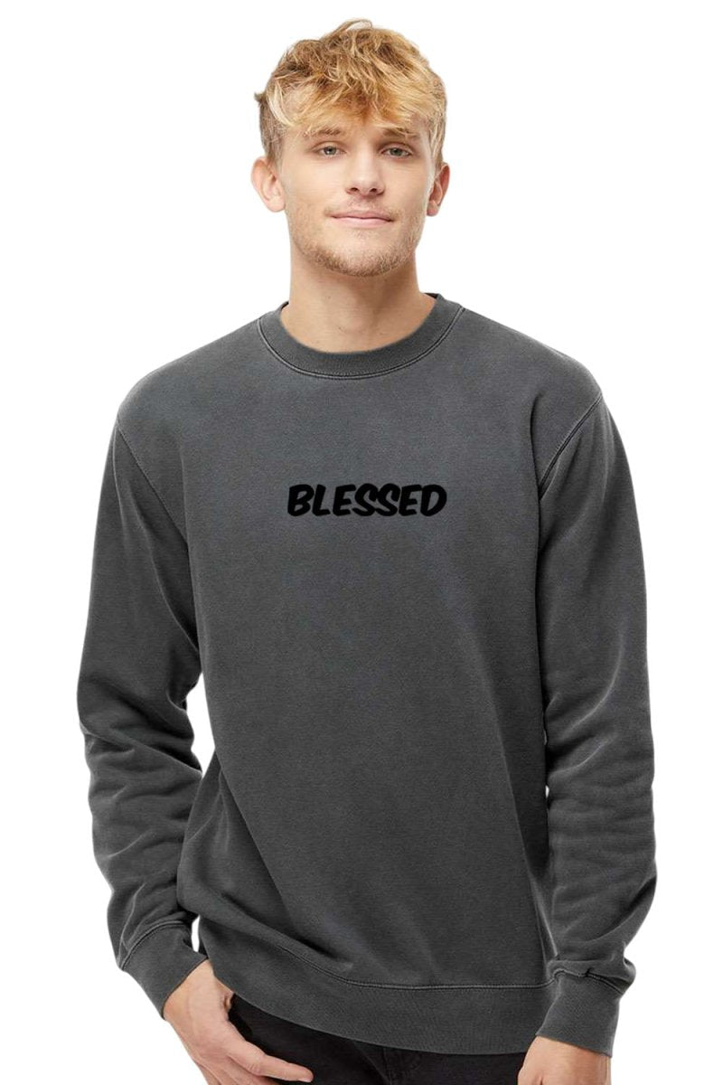 Blessed Unisex Pigment - Dyed Crewneck Sweatshirt - Two & Gathered