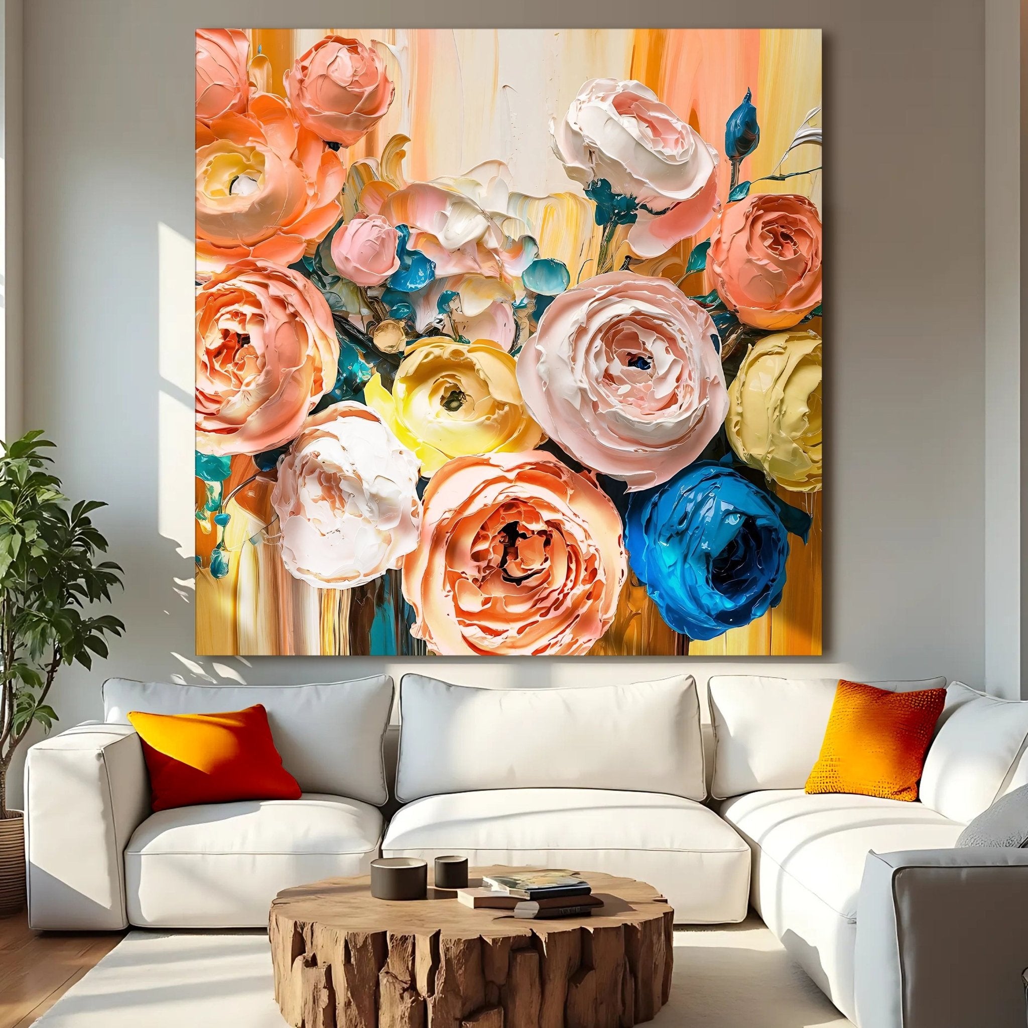 Blooming Bouquet Impasto Wall Art - Two & Gathered