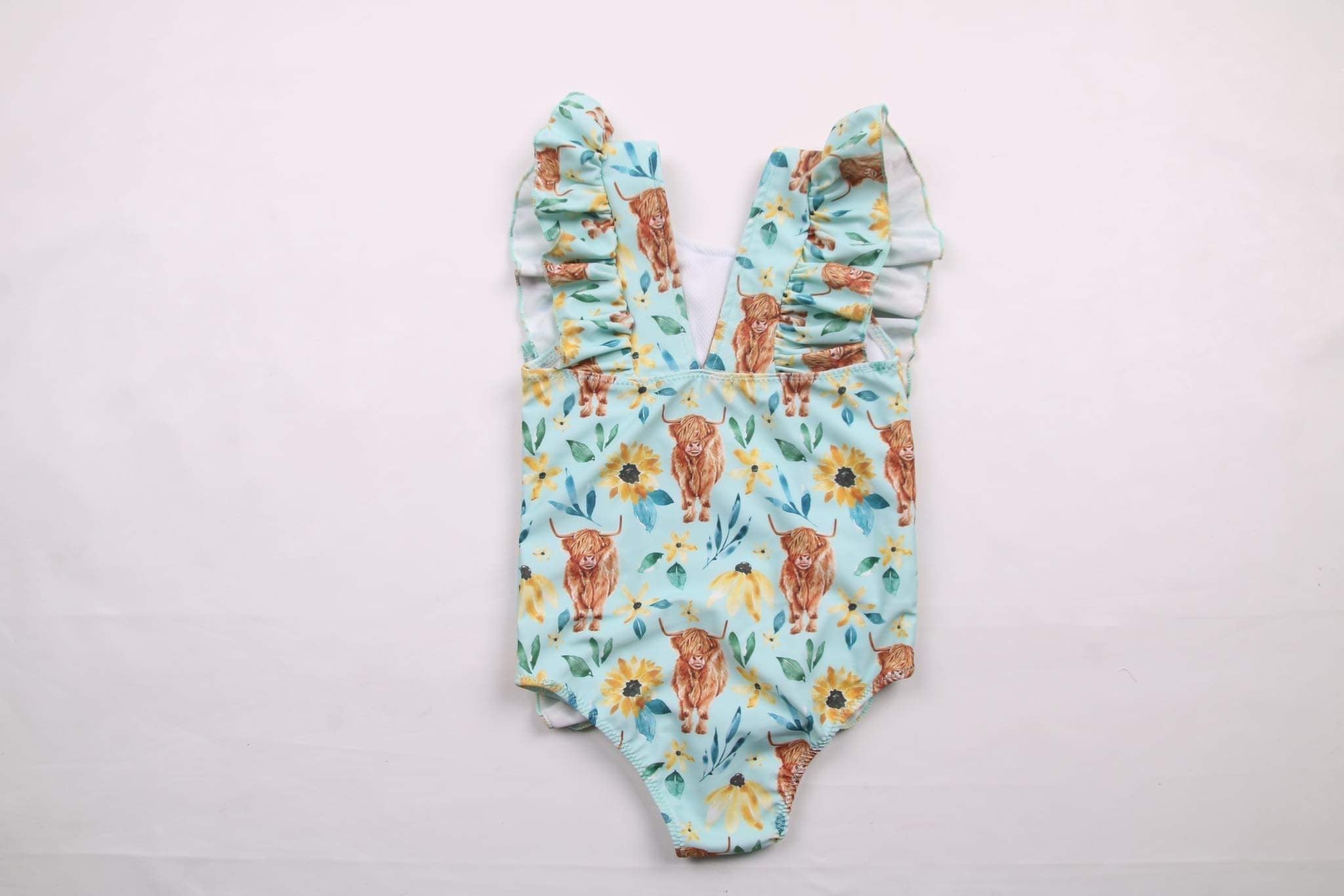 Blue highland ruffle swimsuit - Two & Gathered