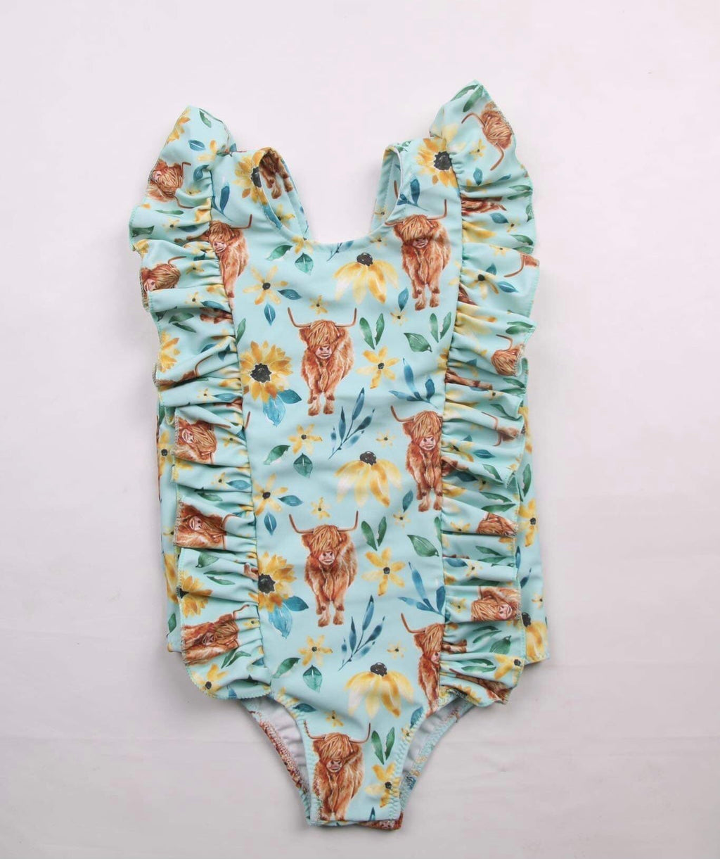 Blue highland ruffle swimsuit - Two & Gathered