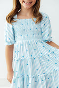 Blueberry Kisses Smocked Ruffle Dress - Two & Gathered