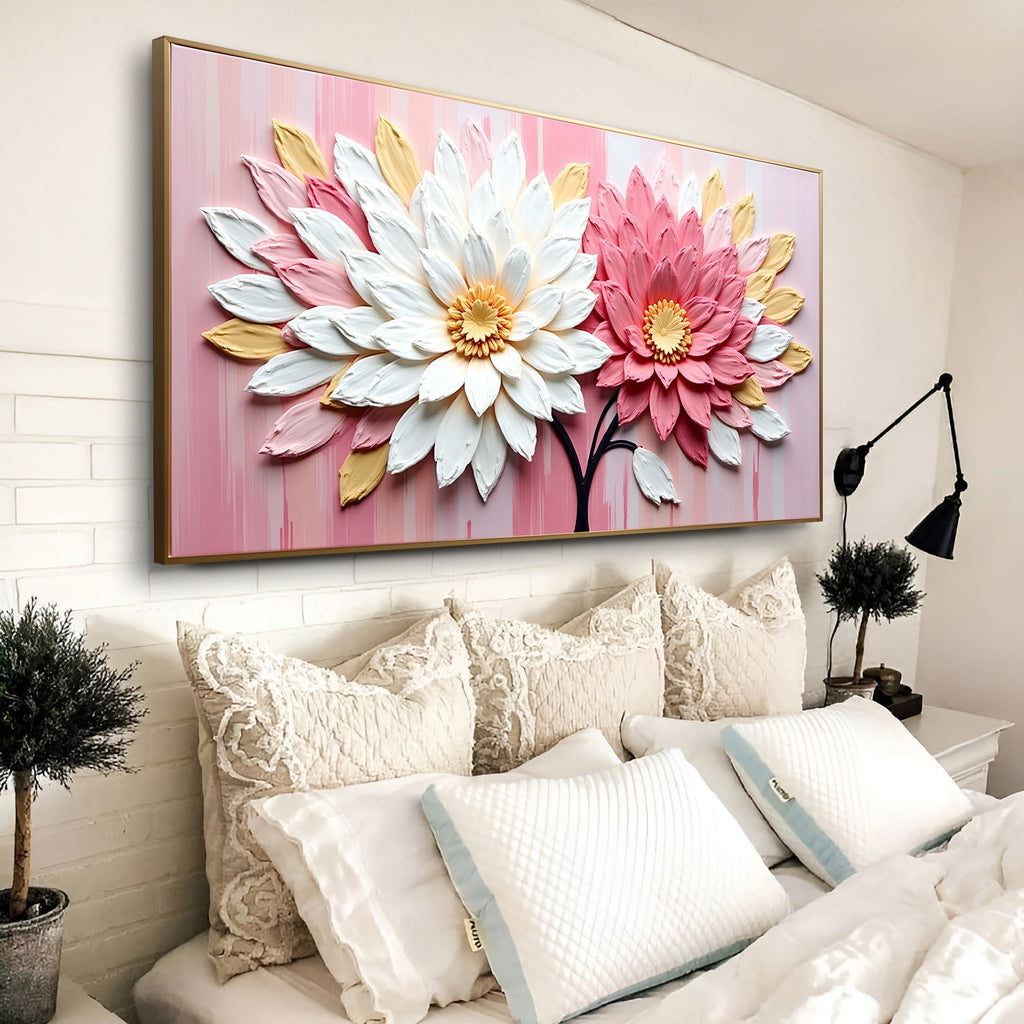 Blushing Blooms Pink Impasto Wall Art - Two & Gathered