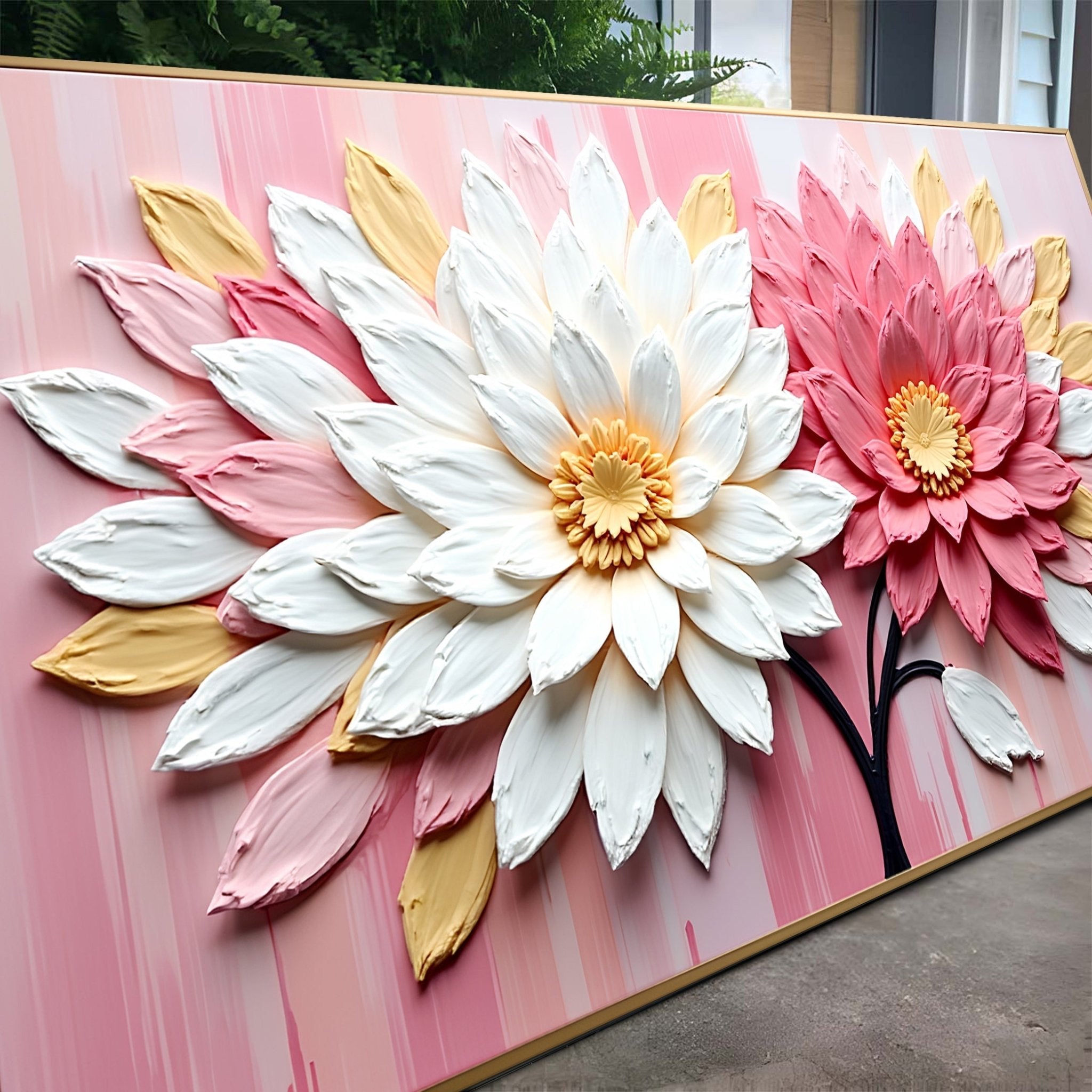 Blushing Blooms Pink Impasto Wall Art - Two & Gathered