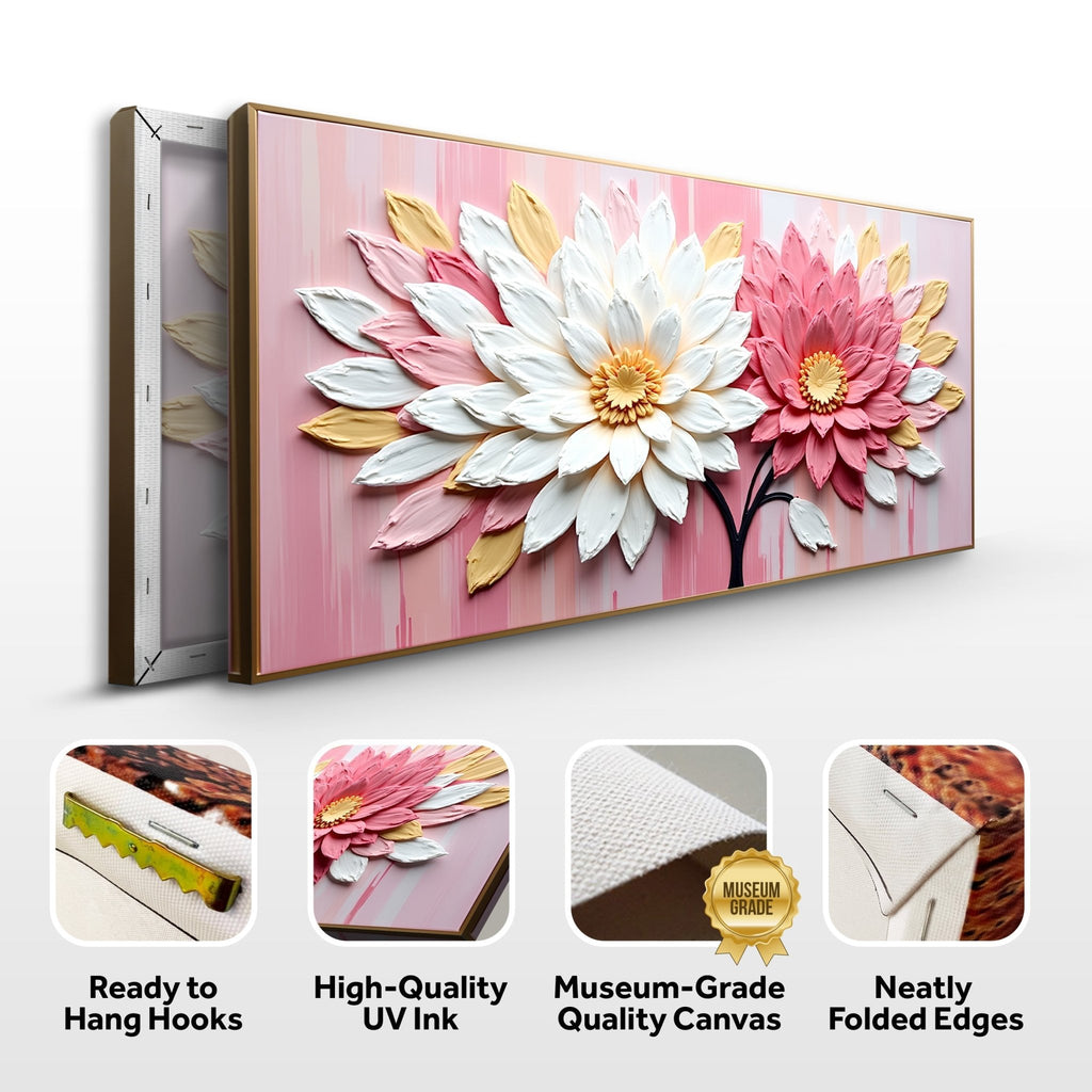 Blushing Blooms Pink Impasto Wall Art - Two & Gathered