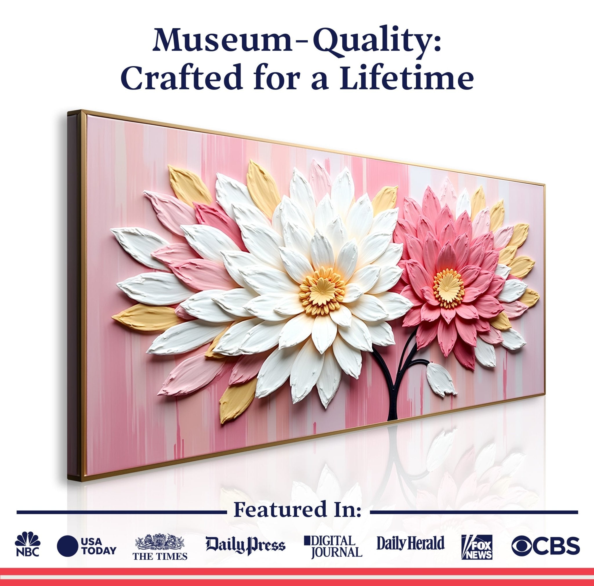 Blushing Blooms Pink Impasto Wall Art - Two & Gathered