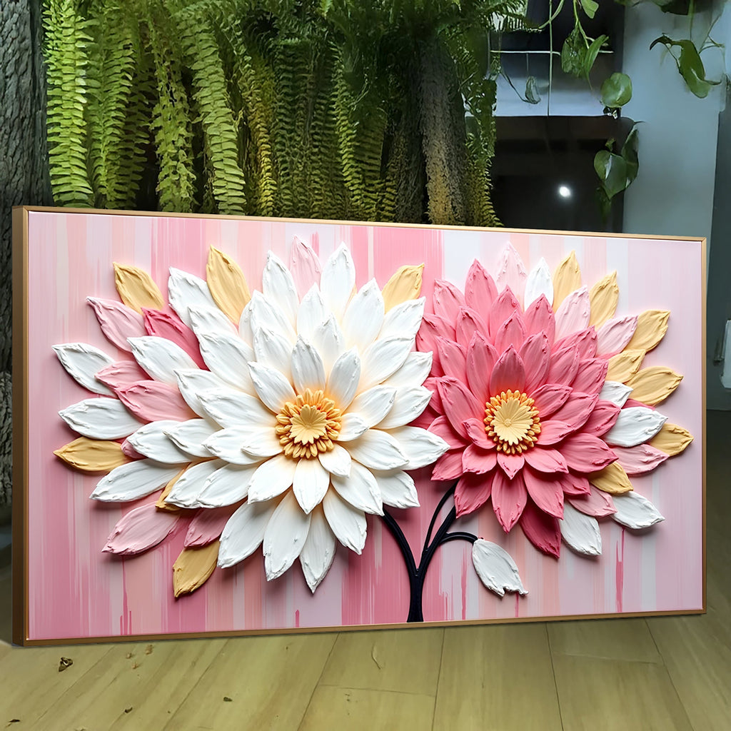 Blushing Blooms Pink Impasto Wall Art - Two & Gathered