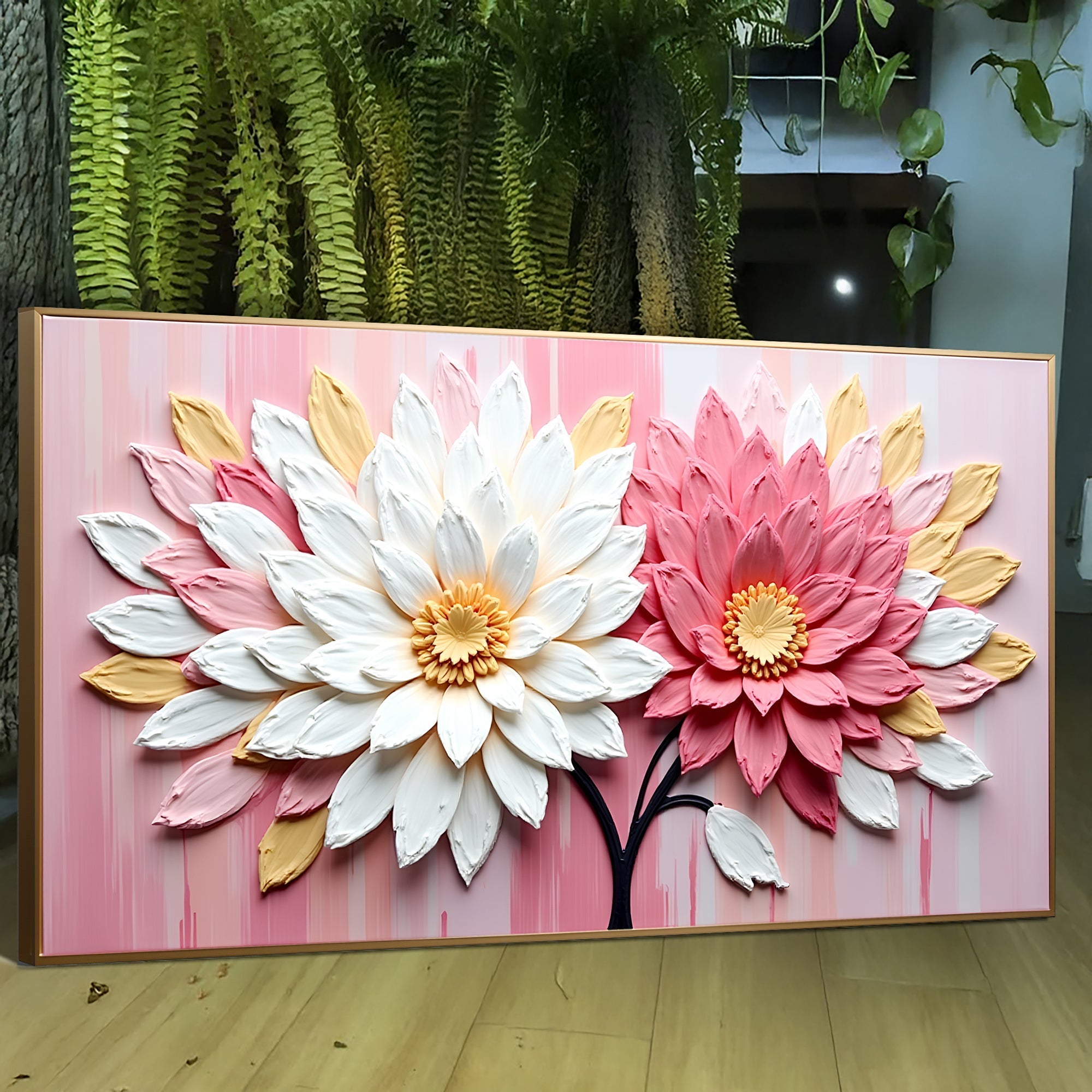 Blushing Blooms Pink Impasto Wall Art - Two & Gathered