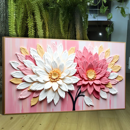 Blushing Blooms Pink Impasto Wall Art - Two & Gathered