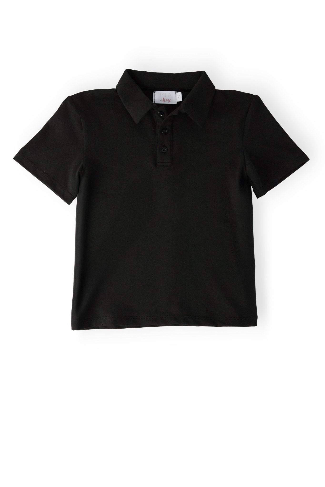 Boys Black S/S Polo - Two & Gathered