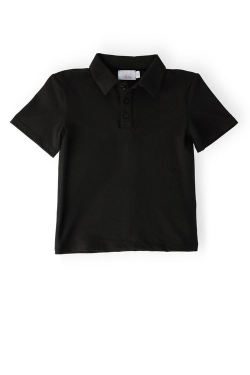 Boys Black S/S Polo - Two & Gathered