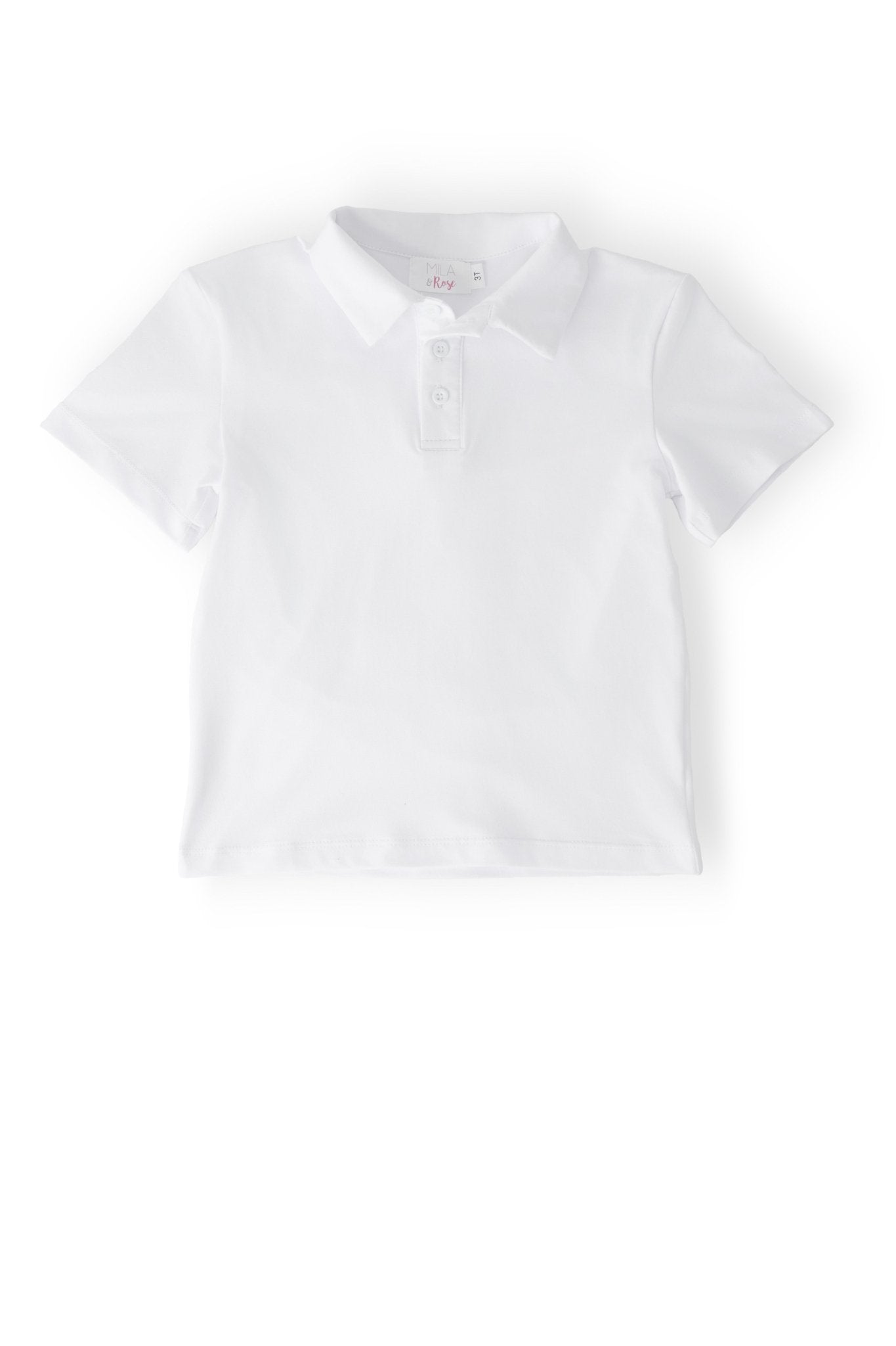Boys White S/S Polo - Two & Gathered