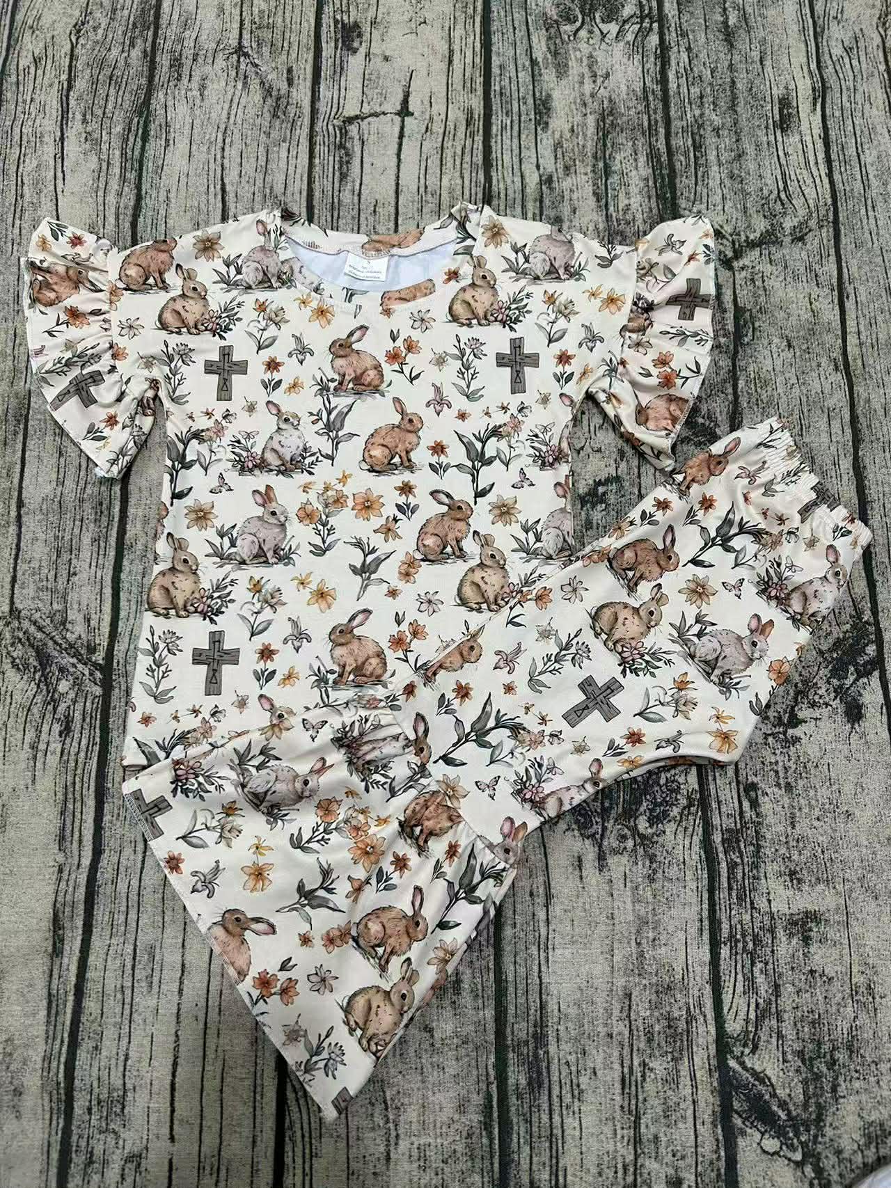 Bunny cross two piece bell set - Two & Gathered