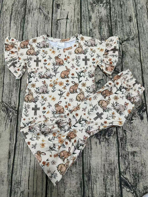 Bunny cross two piece bell set - Two & Gathered