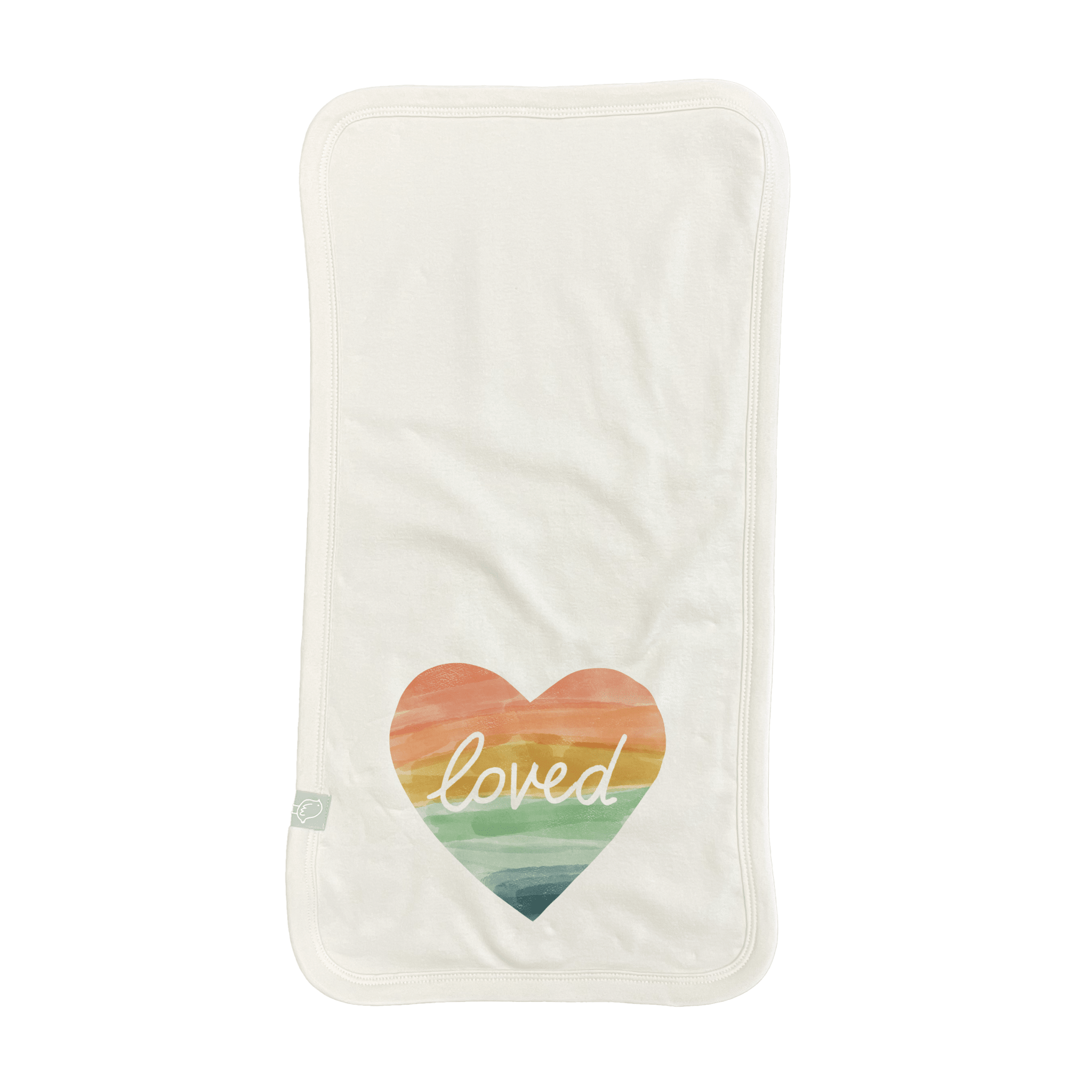 burp cloth | loved rainbow heart - Two & Gathered